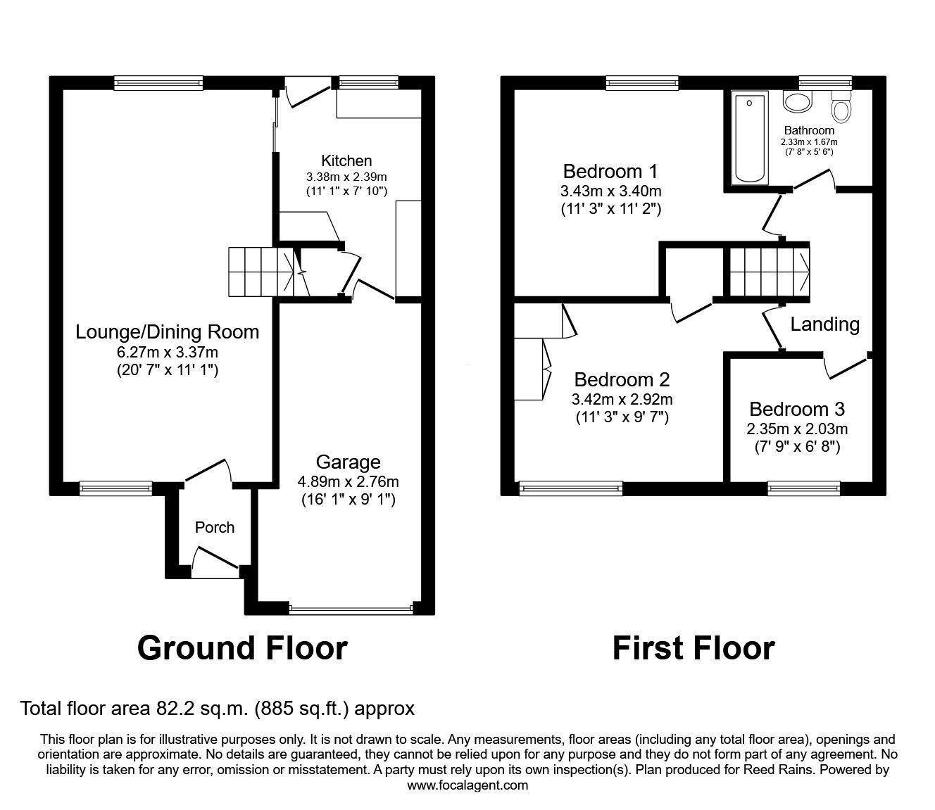 Floorplan of 3 bedroom End Terrace House for sale, The Crescent, Preesall, Lancashire, FY6