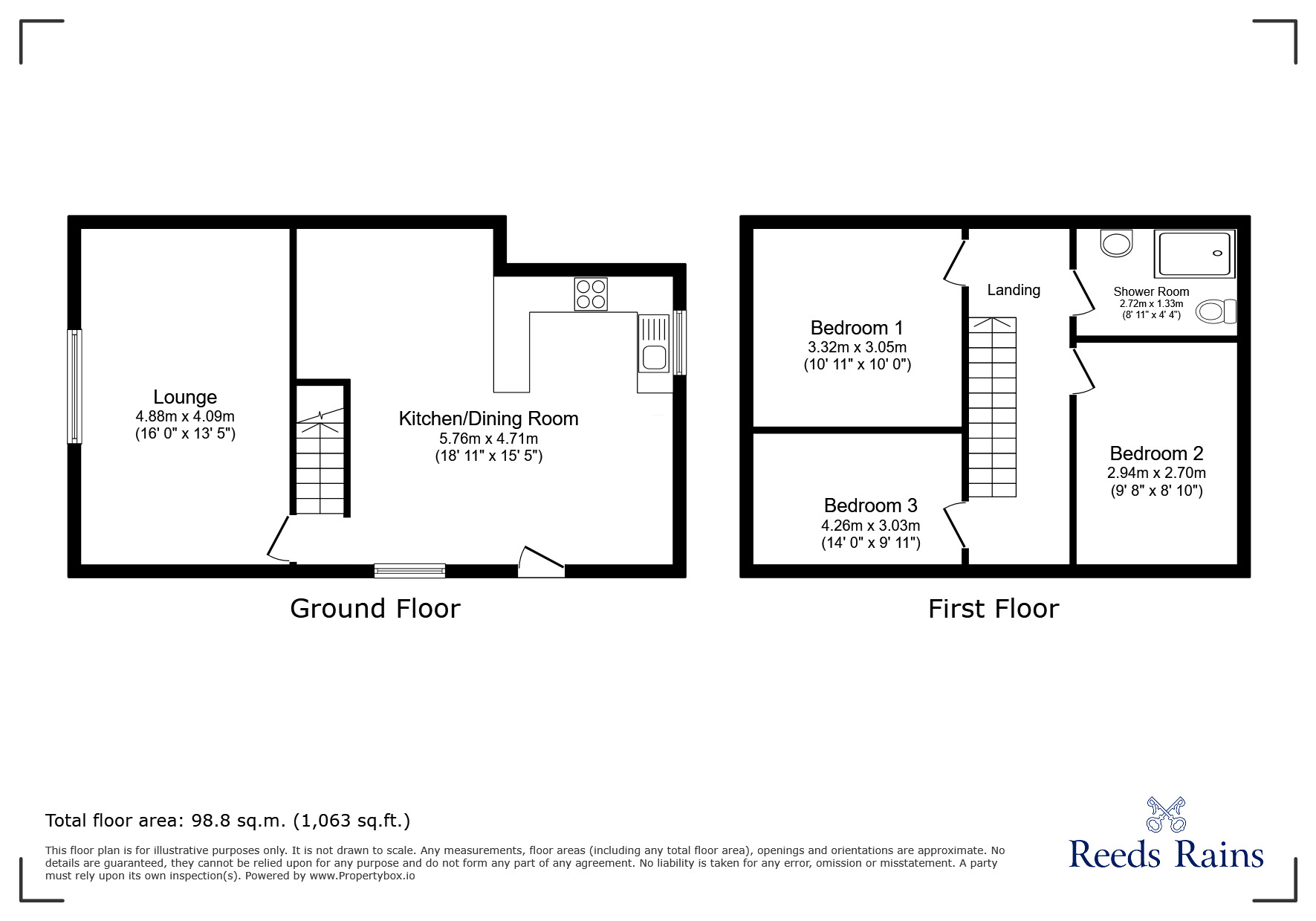 Floorplan of 3 bedroom End Terrace House to rent, Ripon Road, Blackpool, Lancashire, FY1