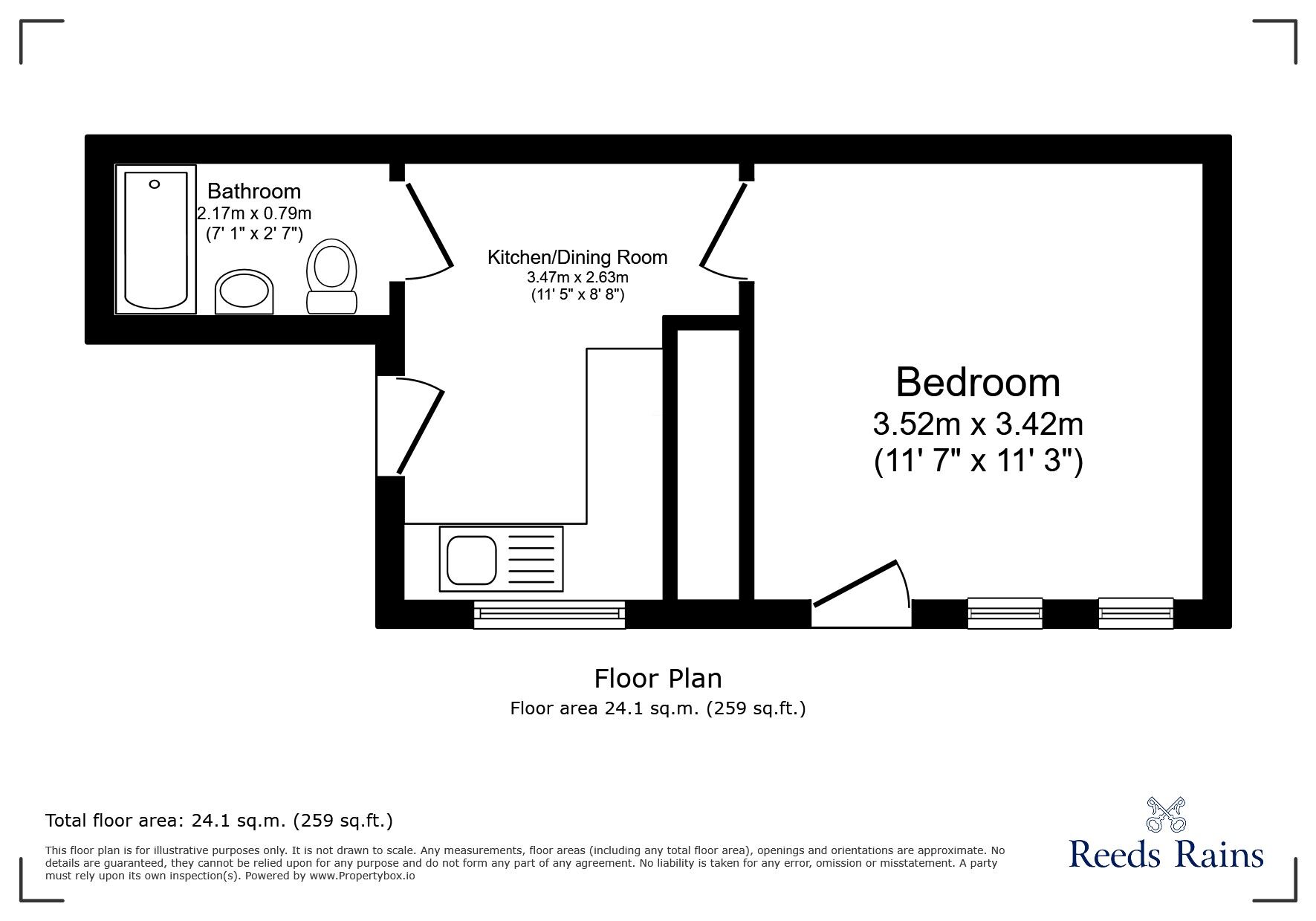 Floorplan of 1 bedroom Flat to rent, Horncliffe Road, Blackpool, Lancashire, FY4