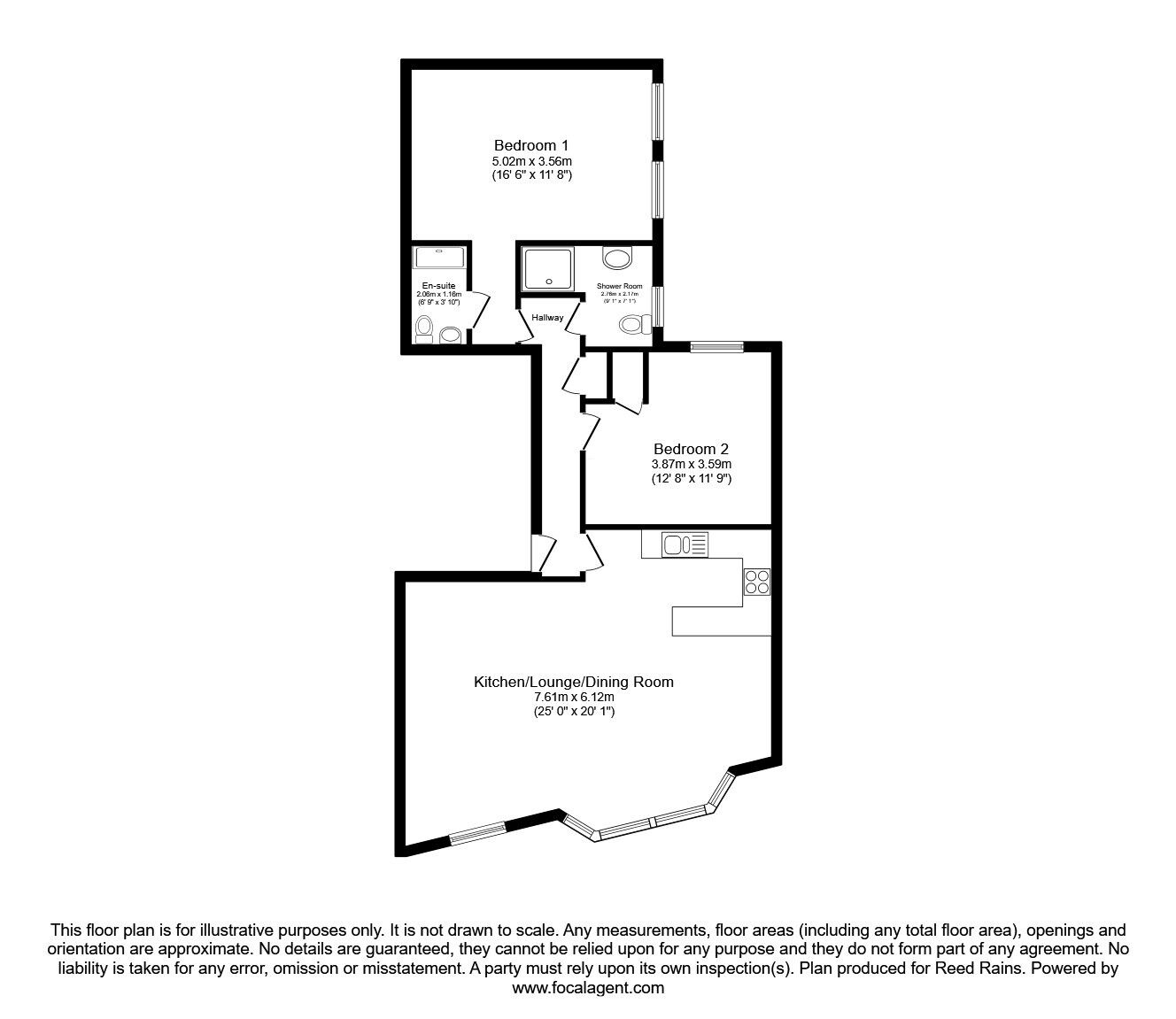 Floorplan of 2 bedroom Flat for sale, New South Promenade, Blackpool, Lancashire, FY4
