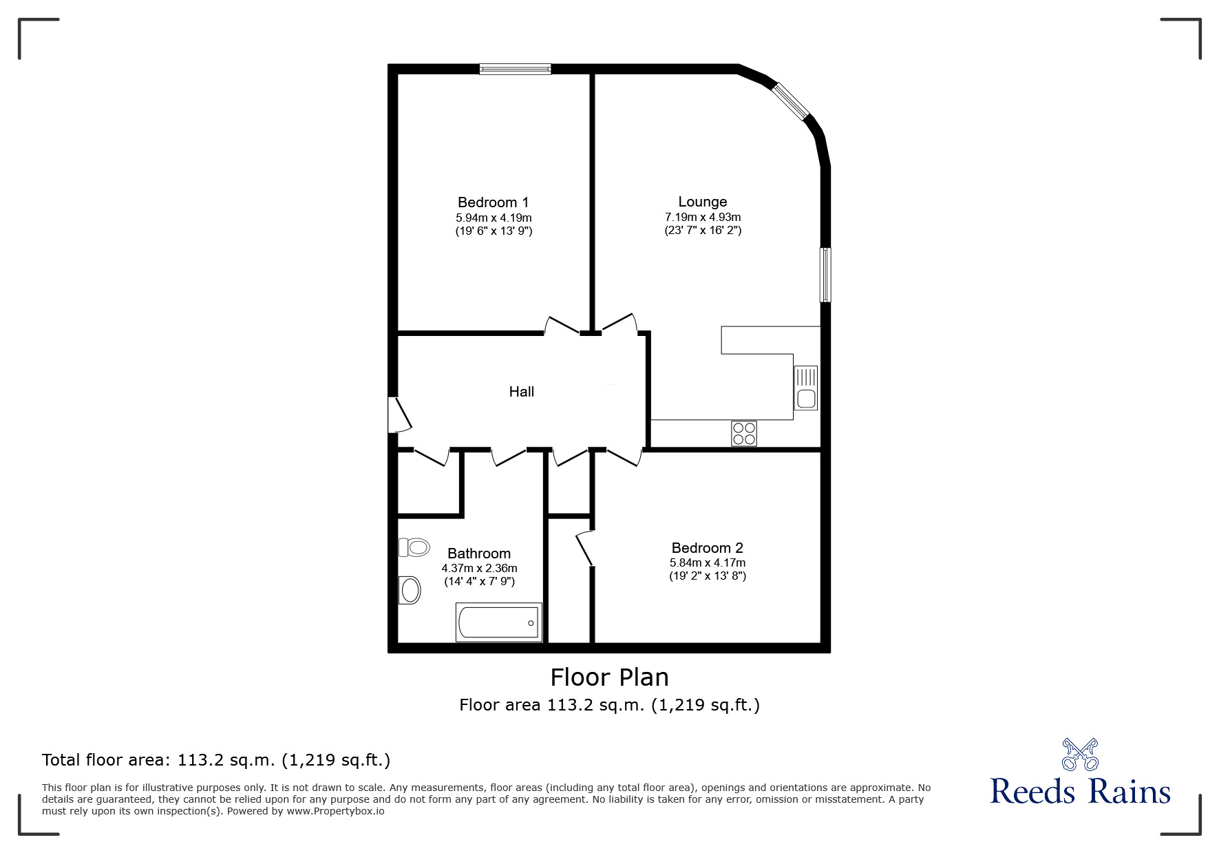 Floorplan of 2 bedroom Flat to rent, Warley Road, Blackpool, Lancashire, FY1