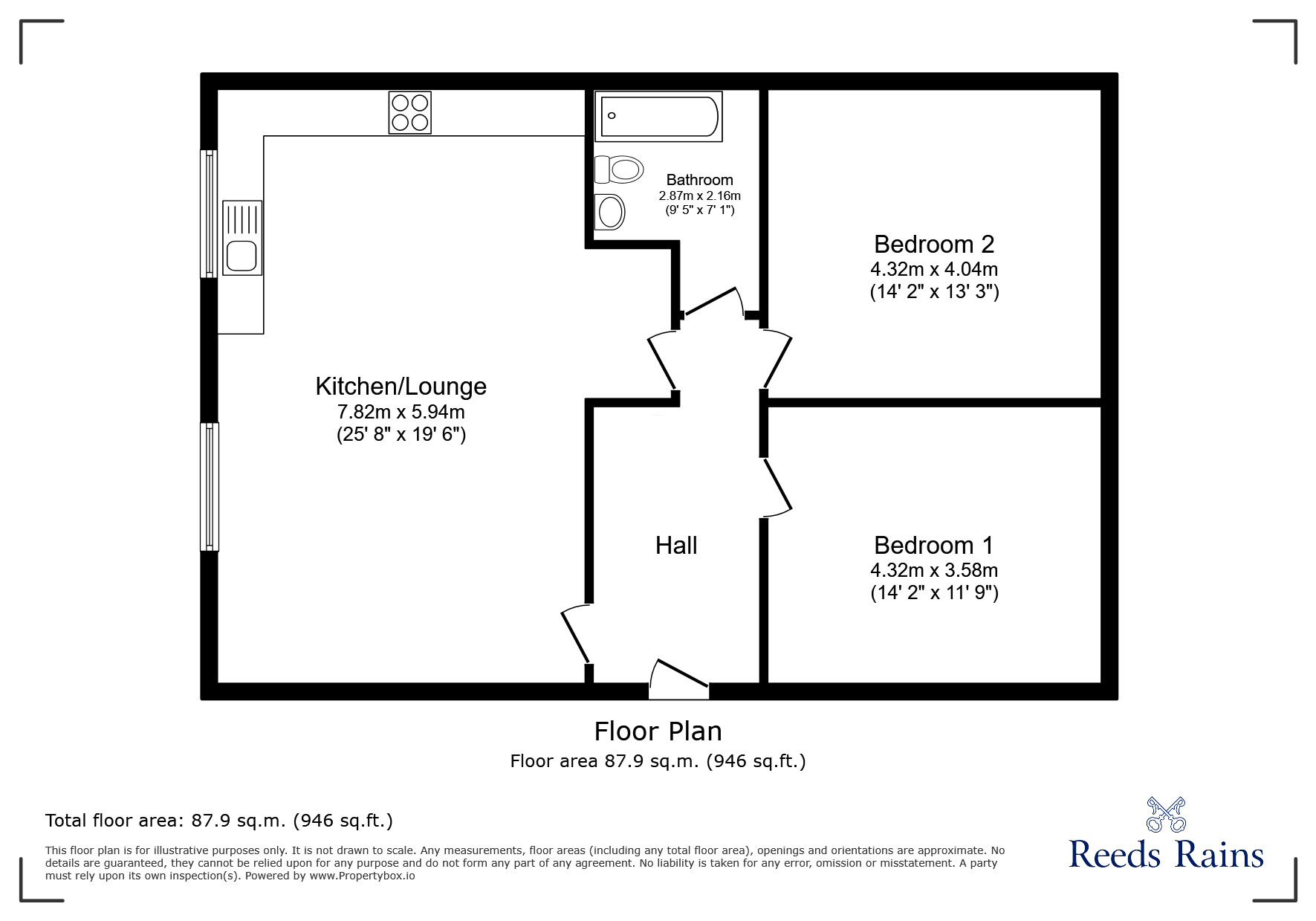 Floorplan of 2 bedroom Flat to rent, Warley Road, Blackpool, Lancashire, FY1
