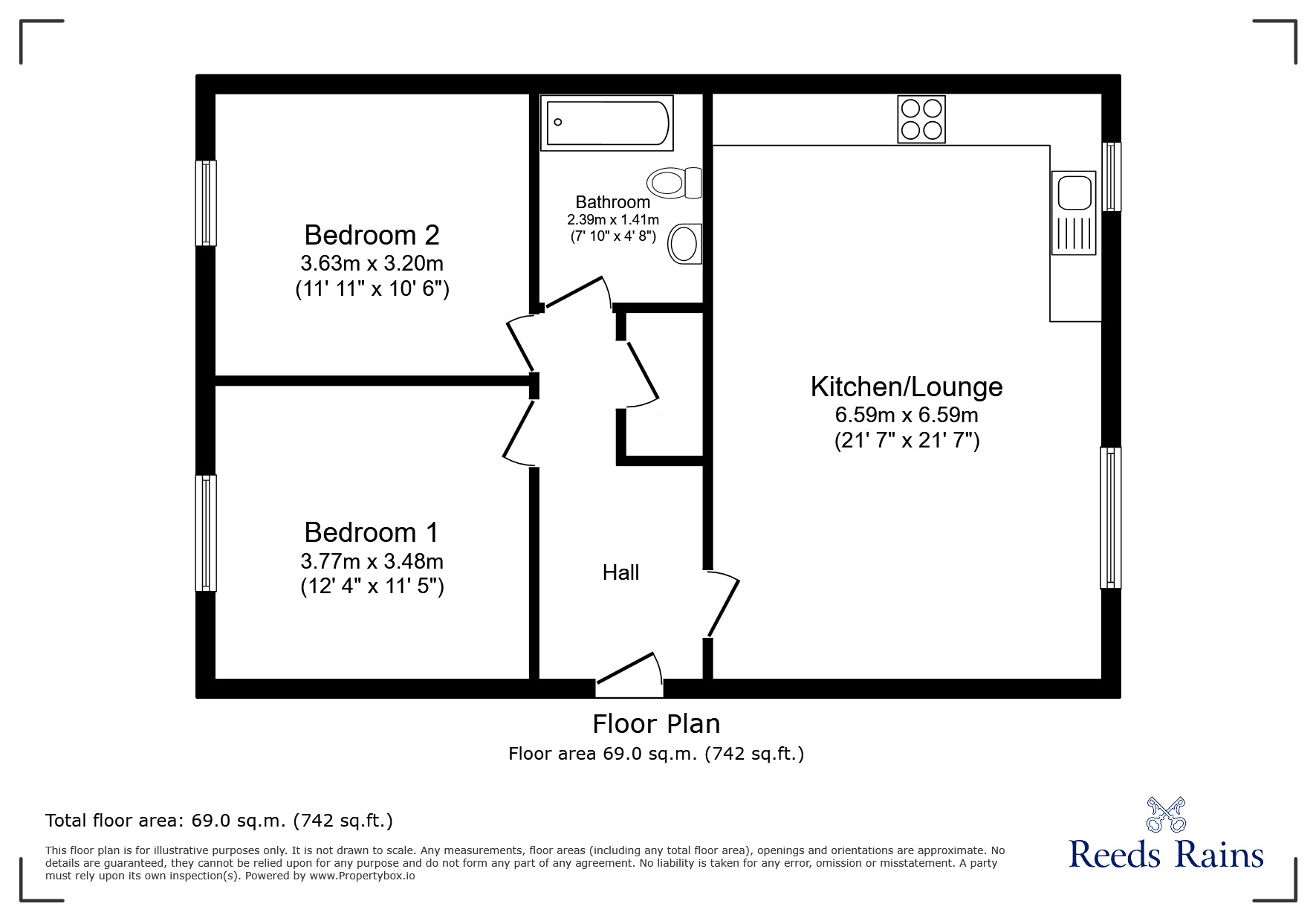 Floorplan of 2 bedroom Flat to rent, Warley Road, Blackpool, Lancashire, FY1