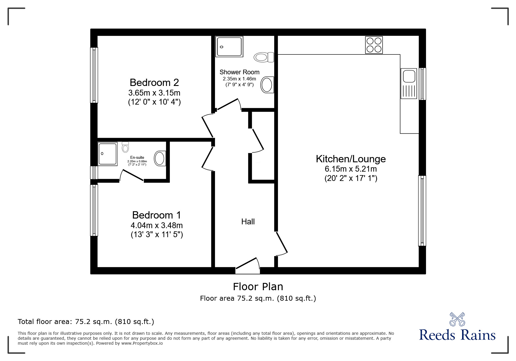 Floorplan of 2 bedroom Flat to rent, Warley Road, Blackpool, Lancashire, FY1
