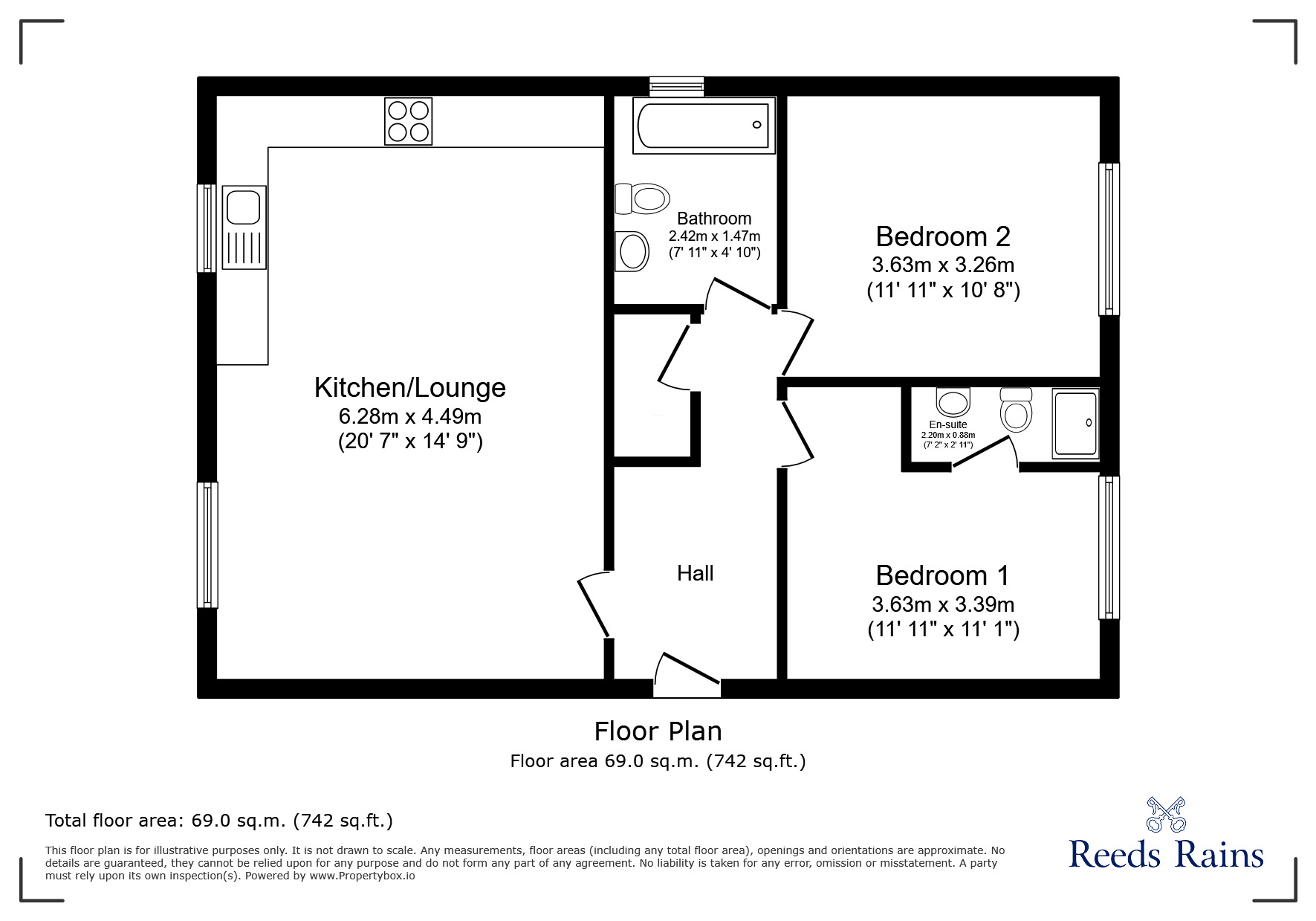 Floorplan of 2 bedroom Flat to rent, Warley Road, Blackpool, Lancashire, FY1