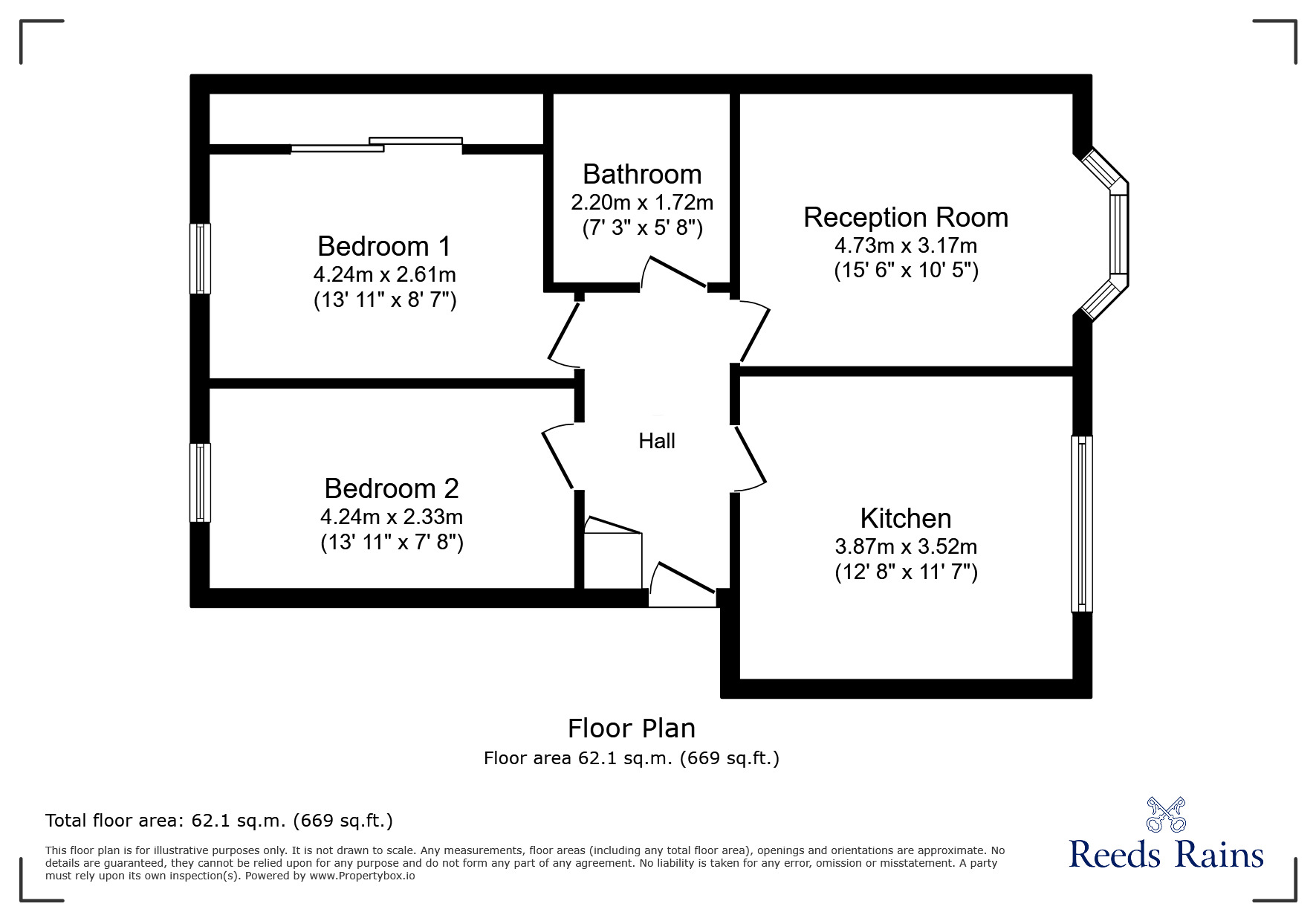 Floorplan of 2 bedroom Flat to rent, Clifton Drive North, Lytham St. Annes, Lancashire, FY8