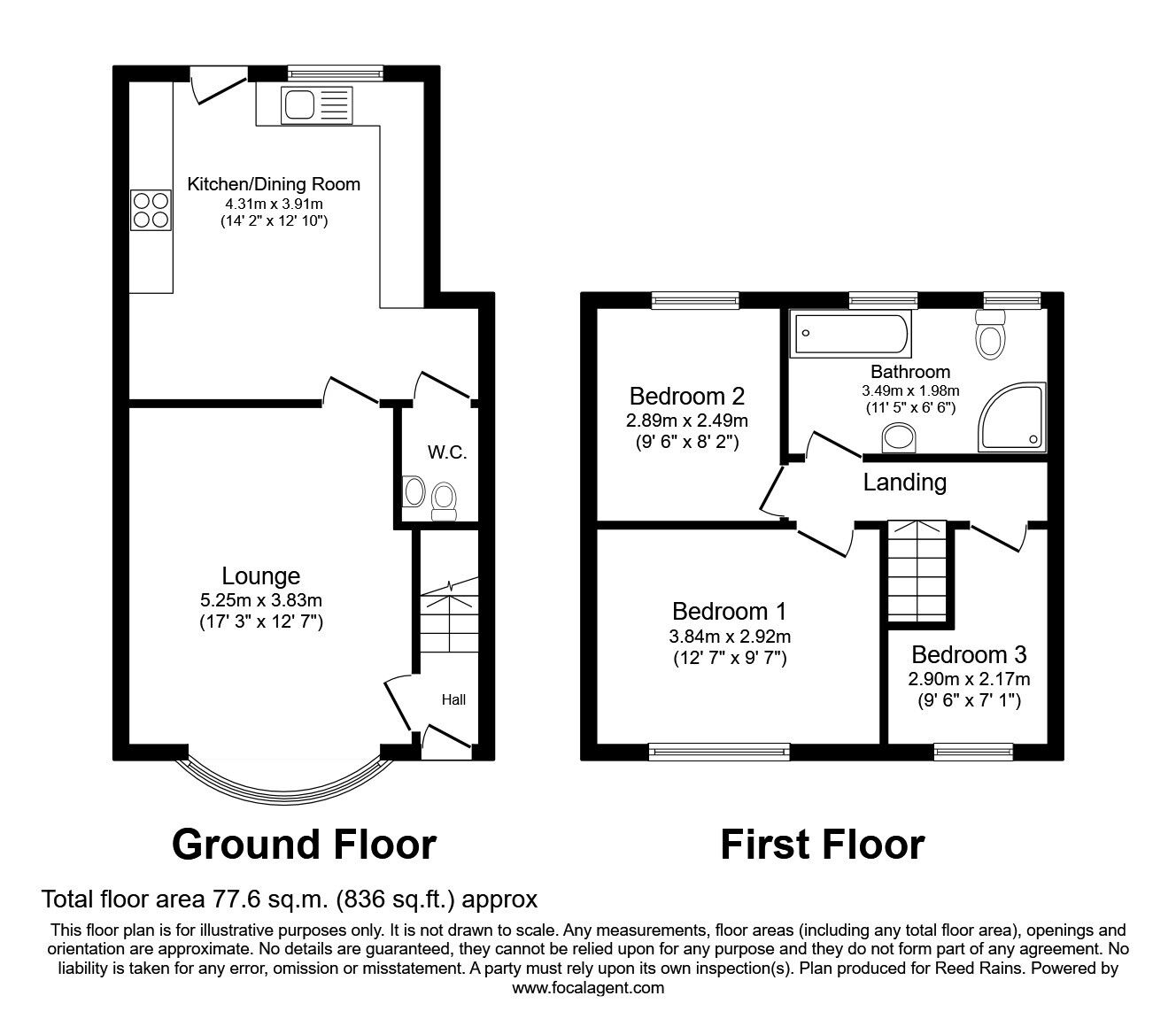 Floorplan of 3 bedroom Mid Terrace House for sale, Joyce Avenue, Blackpool, Lancashire, FY4