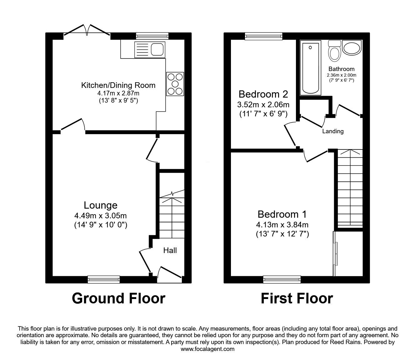 Floorplan of 2 bedroom Mid Terrace House for sale, Thornhill Close, Blackpool, Lancashire, FY4