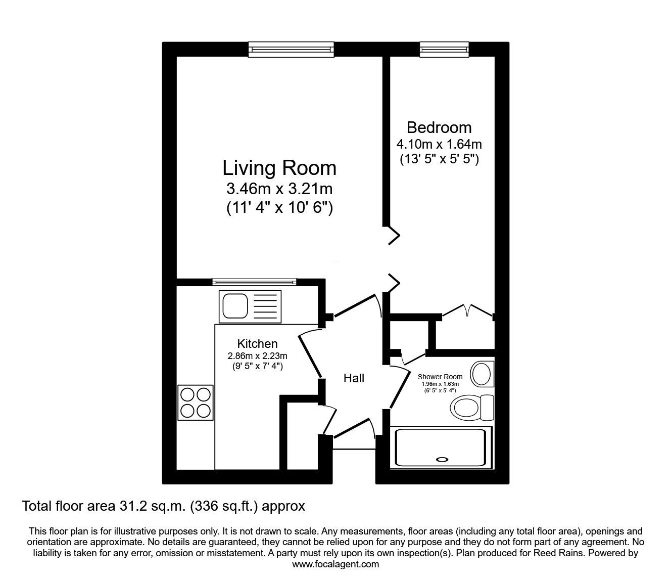 Floorplan of 1 bedroom Flat for sale, Clifton Drive, Blackpool, Lancashire, FY4