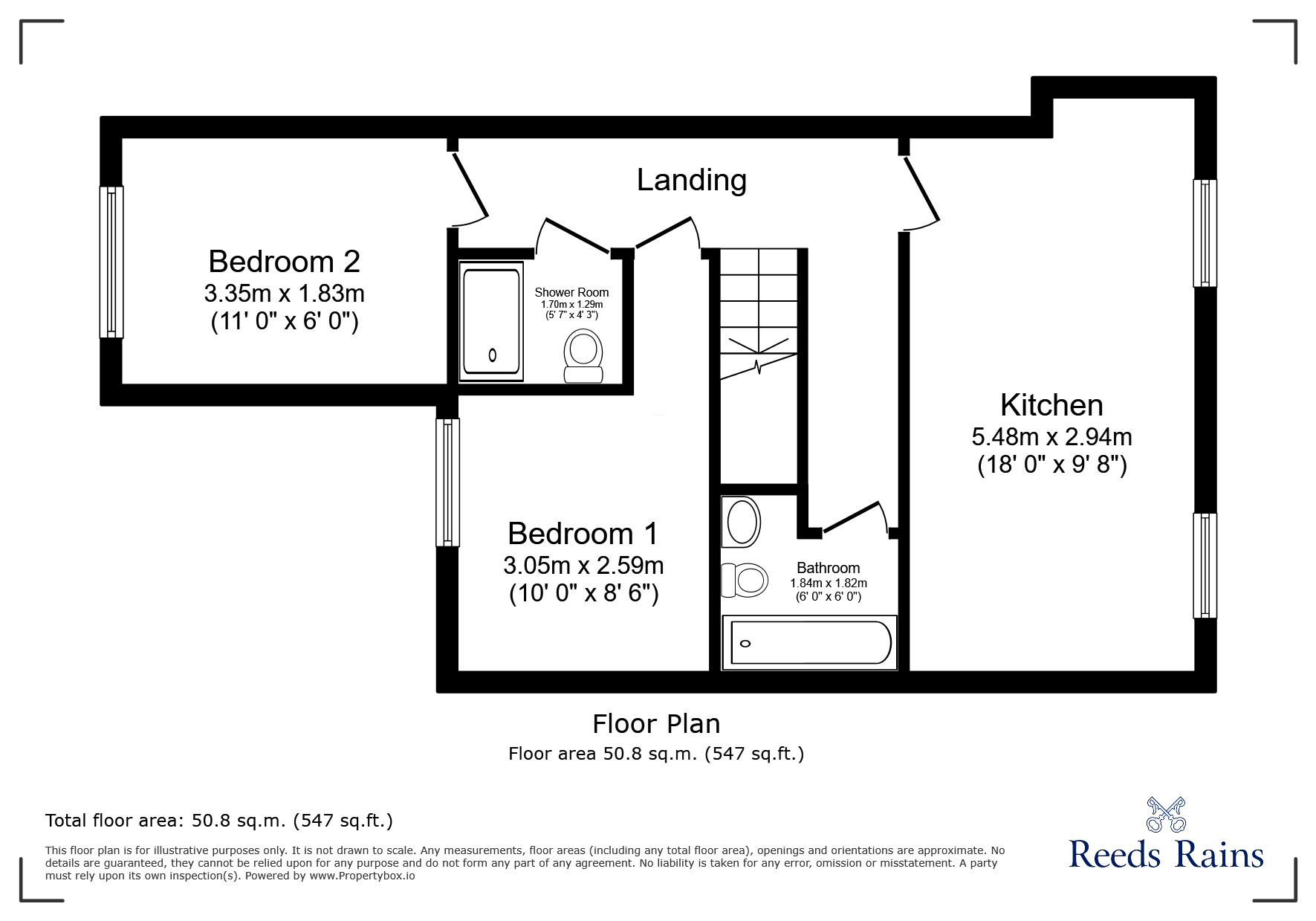 Floorplan of 2 bedroom Flat to rent, Princess Street, Blackpool, Lancashire, FY1