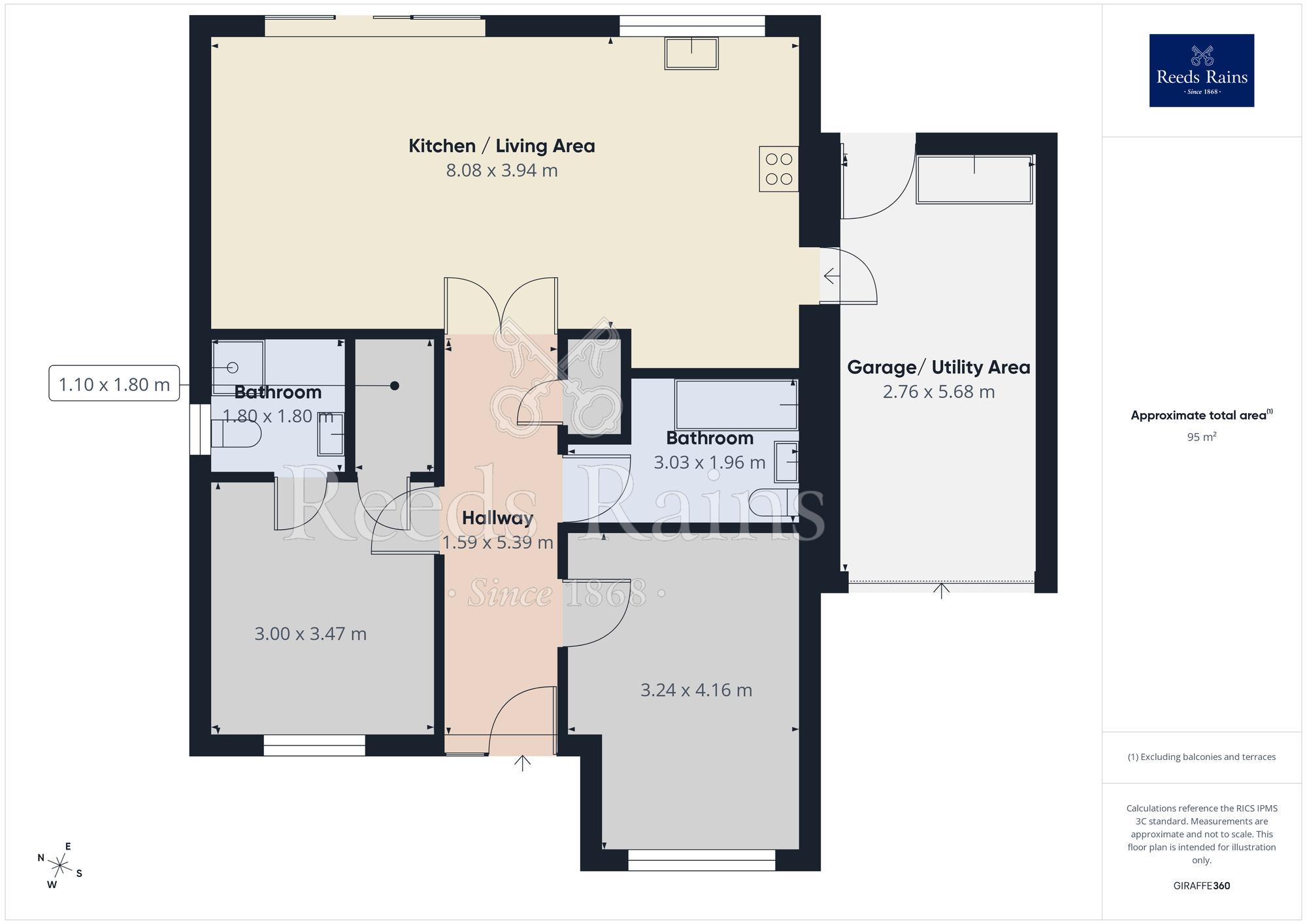 Floorplan of 2 bedroom Detached Bungalow for sale, Birchwood Gardens, Blackpool, Lancashire, FY4