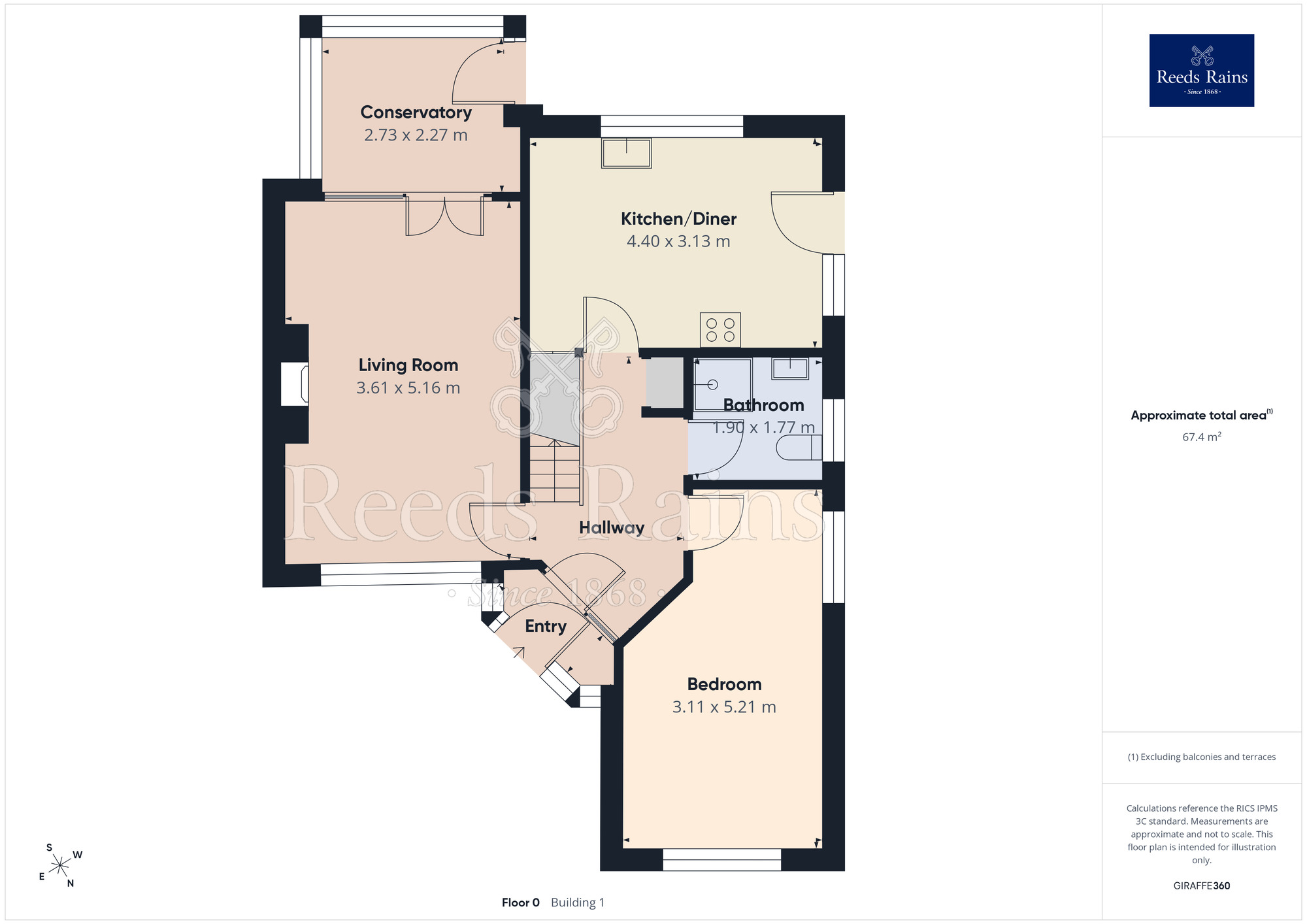 Floorplan of 2 bedroom Semi Detached Bungalow for sale, Whitemoss Avenue, Blackpool, Lancashire, FY3