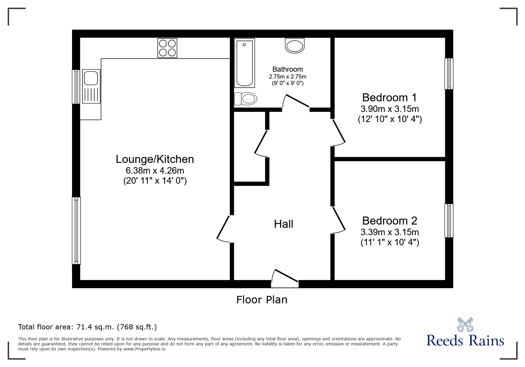 Floorplan of 2 bedroom Flat to rent, Warley Road, Blackpool, Lancashire, FY1