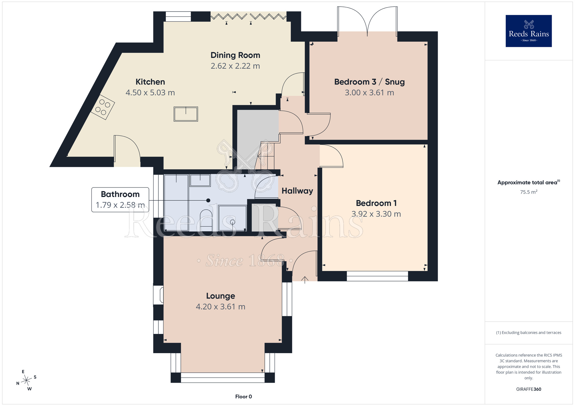 Floorplan of 3 bedroom Semi Detached Bungalow for sale, Meadow Crescent, Poulton-le-Fylde, Lancashire, FY6