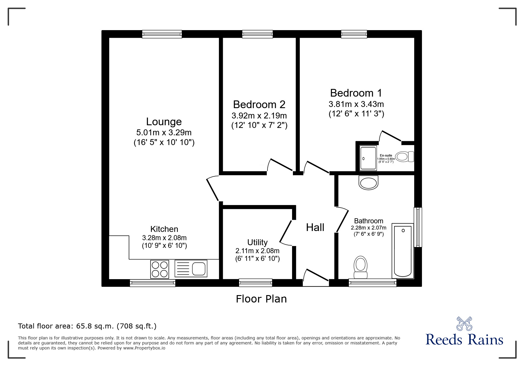 Floorplan of 2 bedroom Flat to rent, Blackpool Old Road, Poulton-le-Fylde, Lancashire, FY6
