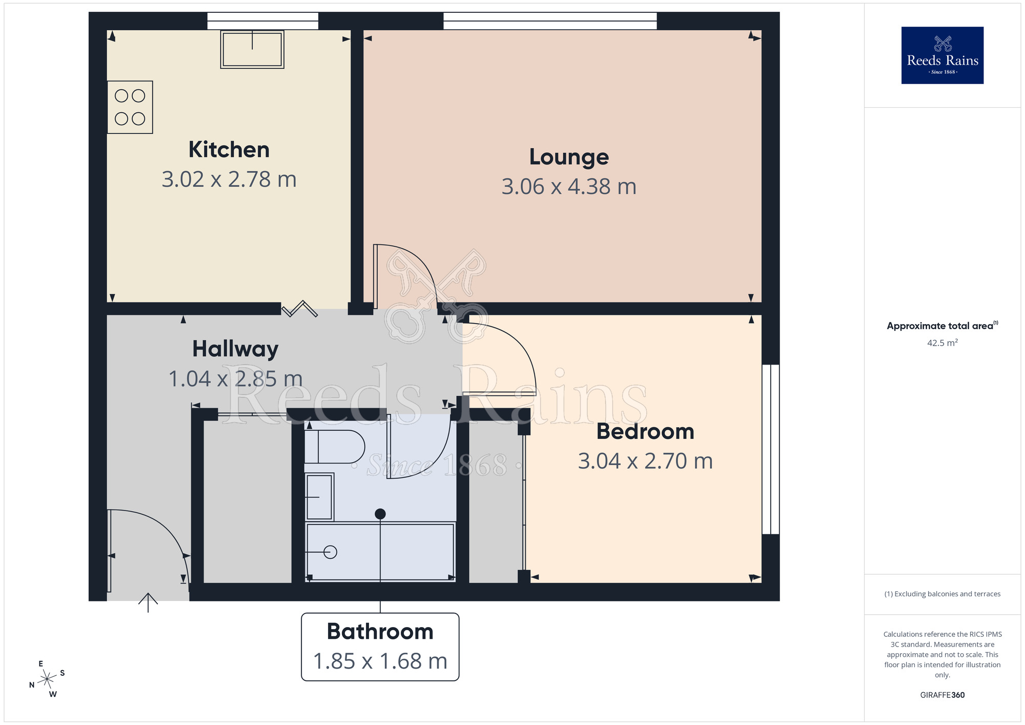 Floorplan of 1 bedroom Flat for sale, Queens Promenade, Thornton-Cleveleys, Lancashire, FY5
