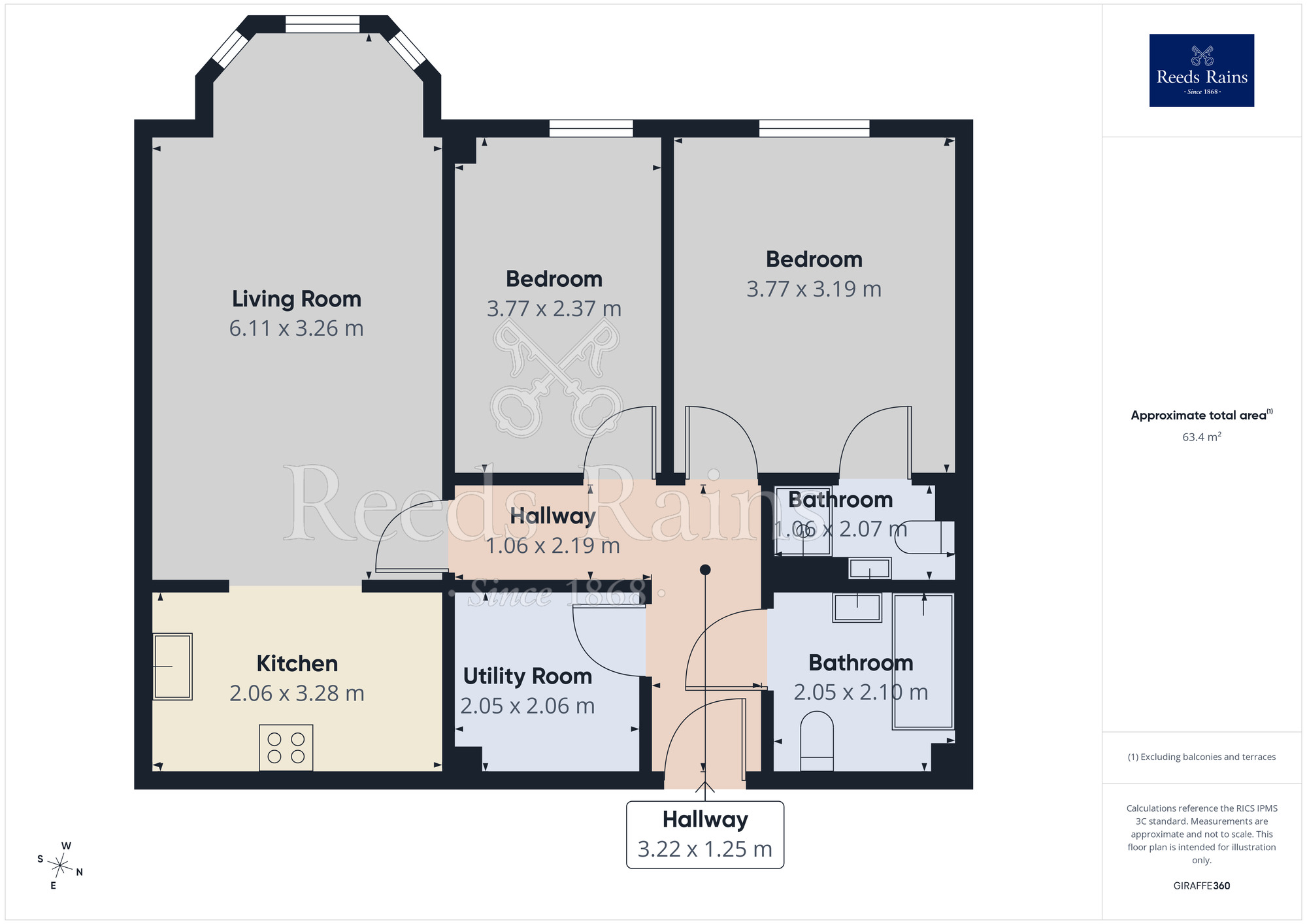 Floorplan of 2 bedroom Flat to rent, Blackpool Old Road, Poulton-le-Fylde, Lancashire, FY6