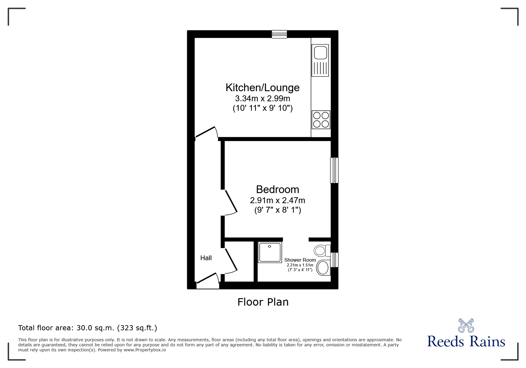 Floorplan of 1 bedroom Flat to rent, Clifford Road, Blackpool, Lancashire, FY1