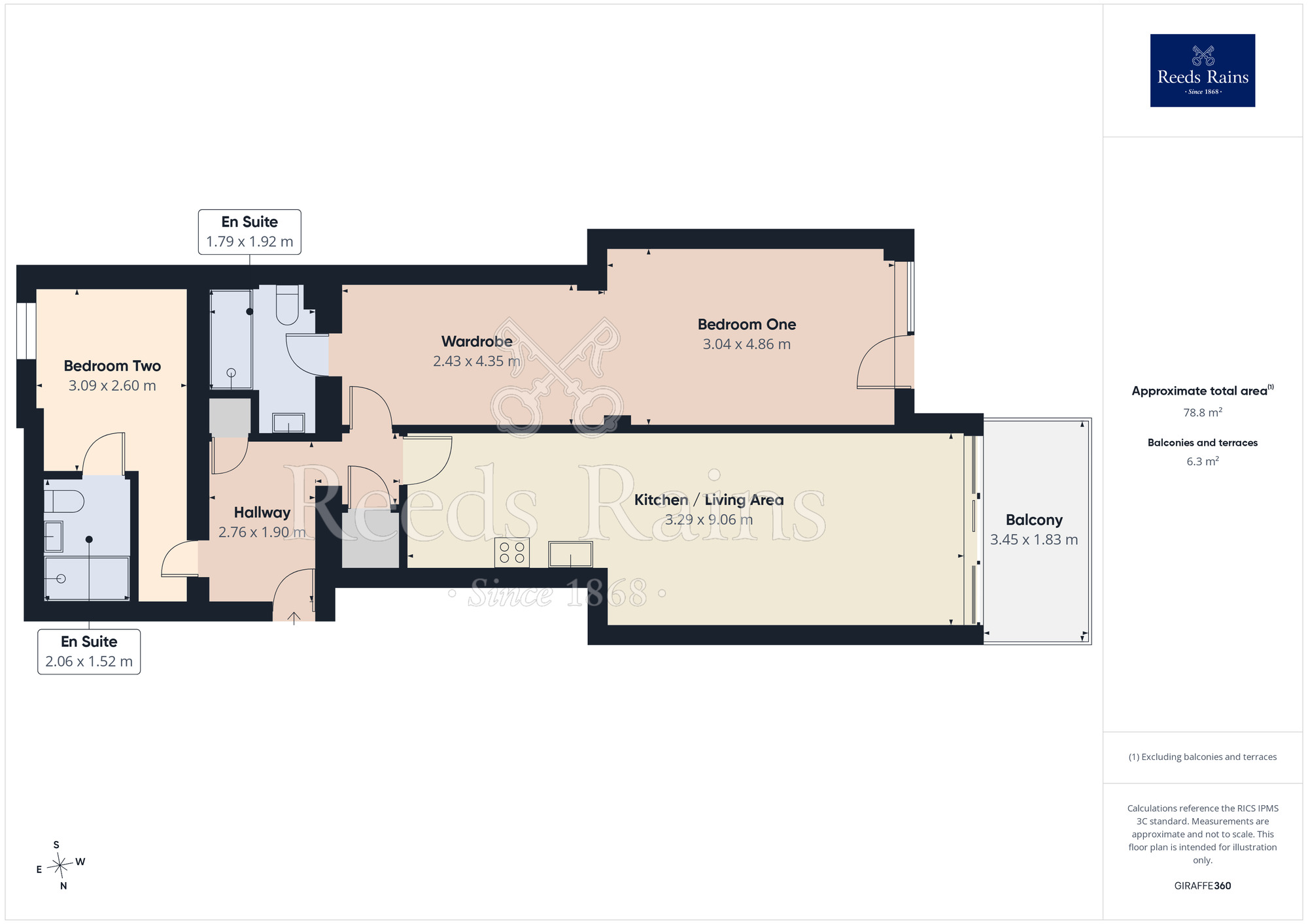 Floorplan of 2 bedroom Flat for sale, New South Promenade, Blackpool, Lancashire, FY4