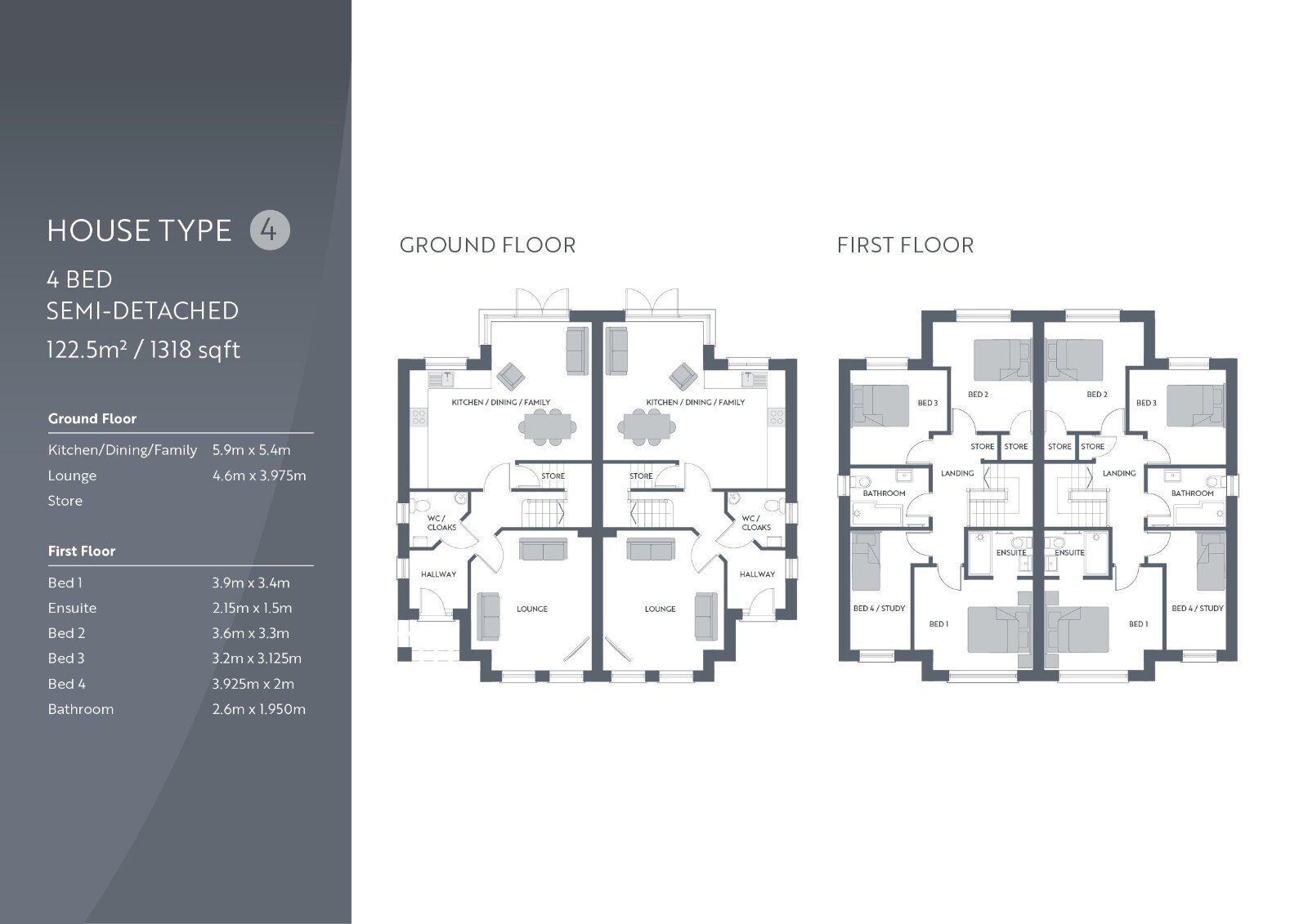 Floorplan of 4 bedroom Semi Detached House for sale, TR4 - Site 29 Teal Rocks, Newtownards, County Down, BT23