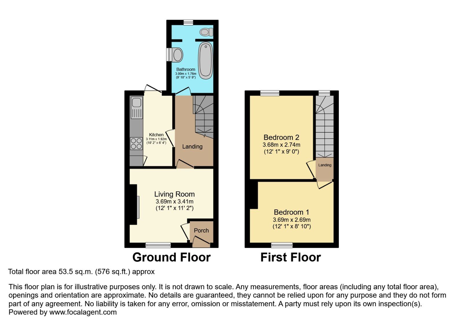 Floorplan of 2 bedroom Mid Terrace House for sale, Meadowbank Avenue, Donaghadee, County Down, BT21