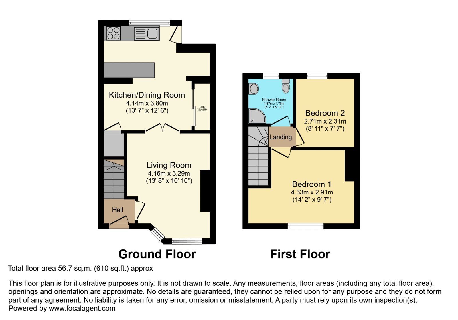 Floorplan of 2 bedroom Mid Terrace House for sale, Elmwood Drive, Bangor, County Down, BT20