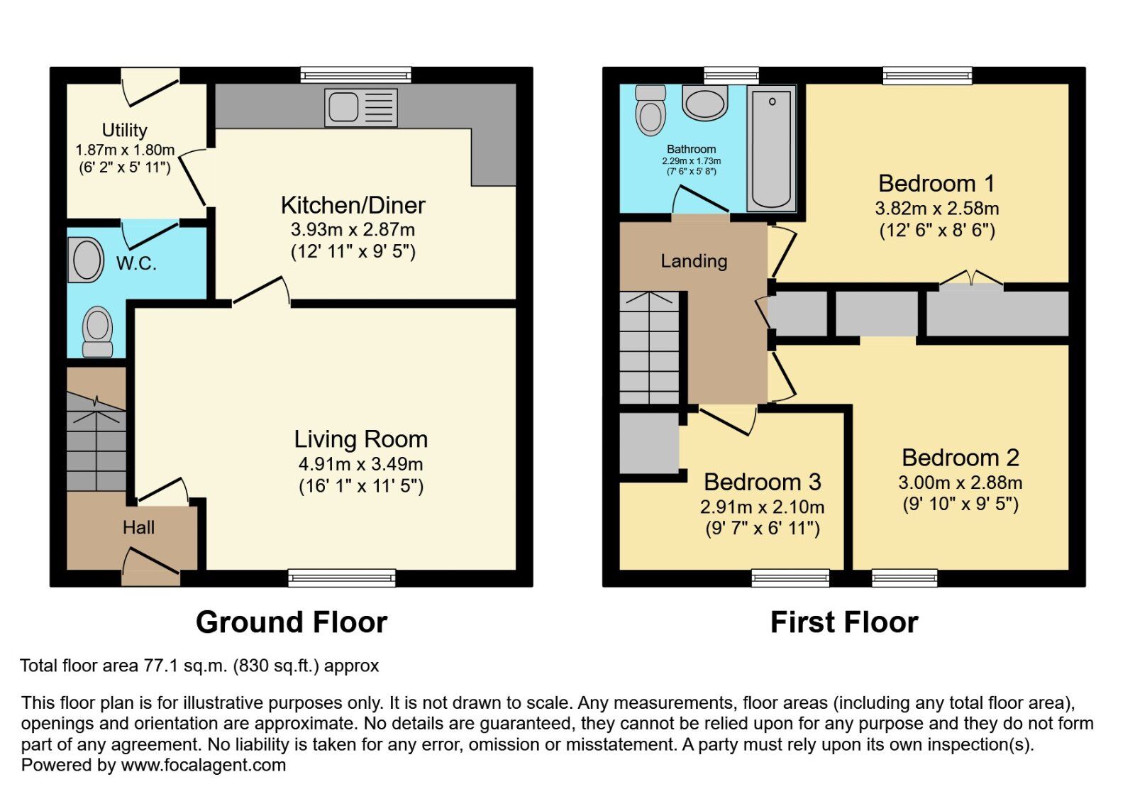Floorplan of 3 bedroom End Terrace House for sale, Bloomfield Walk, Bangor, County Down, BT19
