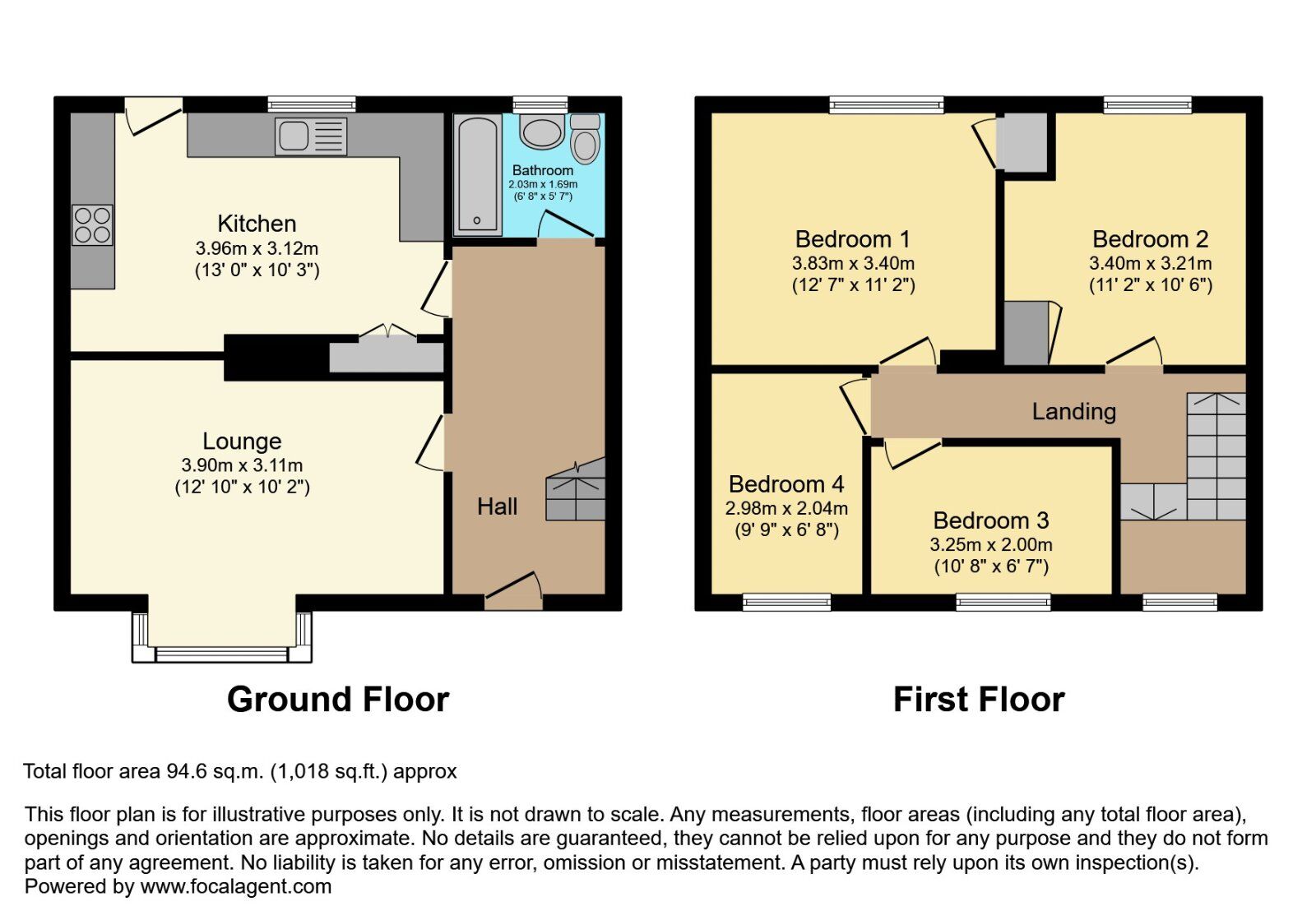 Floorplan of 4 bedroom Mid Terrace House for sale, Abbots Close, Bangor, County Down, BT20