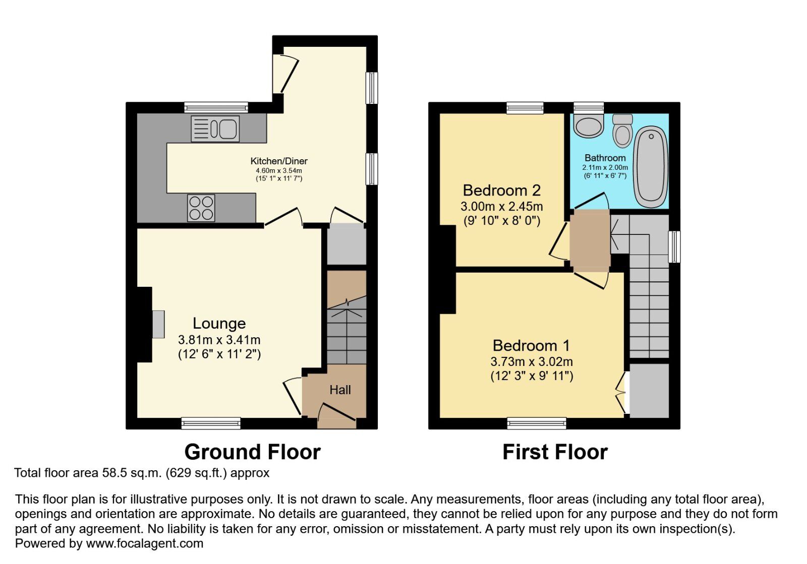 Floorplan of 2 bedroom Semi Detached House for sale, Clandeboye Road, Bangor, County Down, BT20