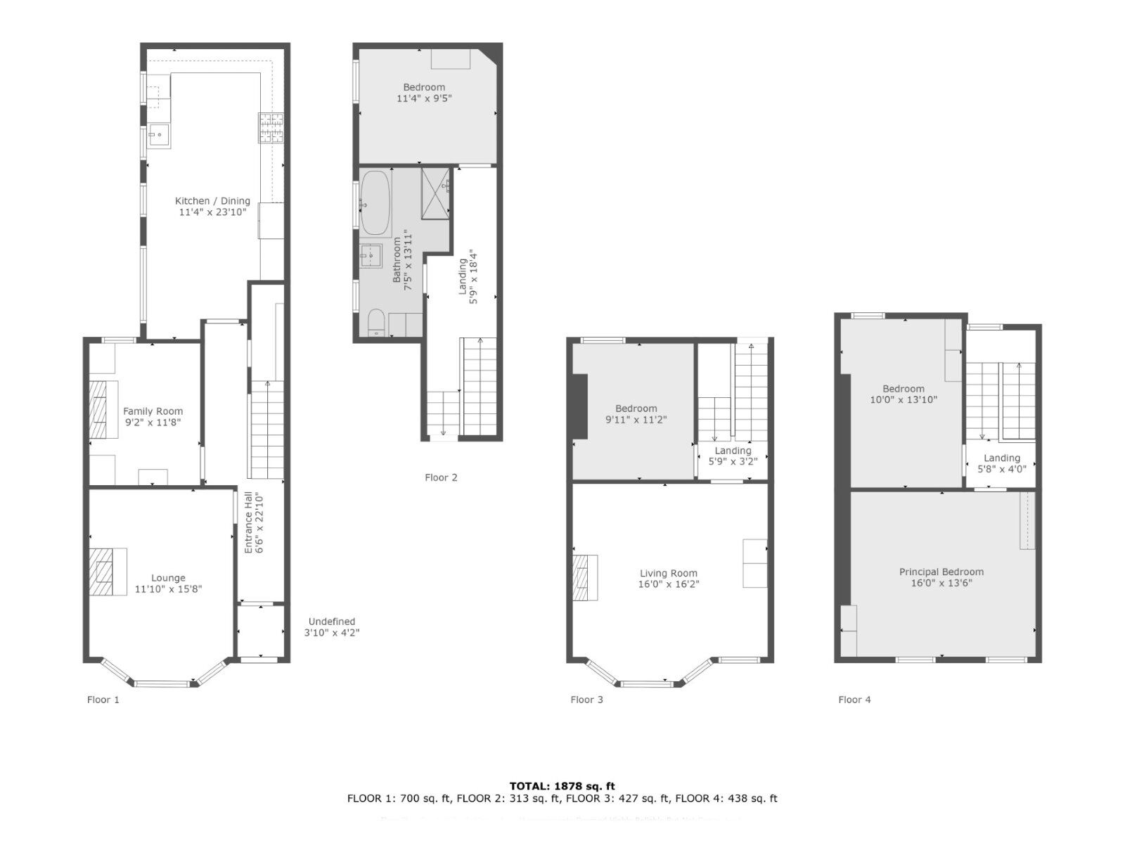 Floorplan of 4 bedroom Mid Terrace House for sale, Queens Parade, Bangor, County Down, BT20