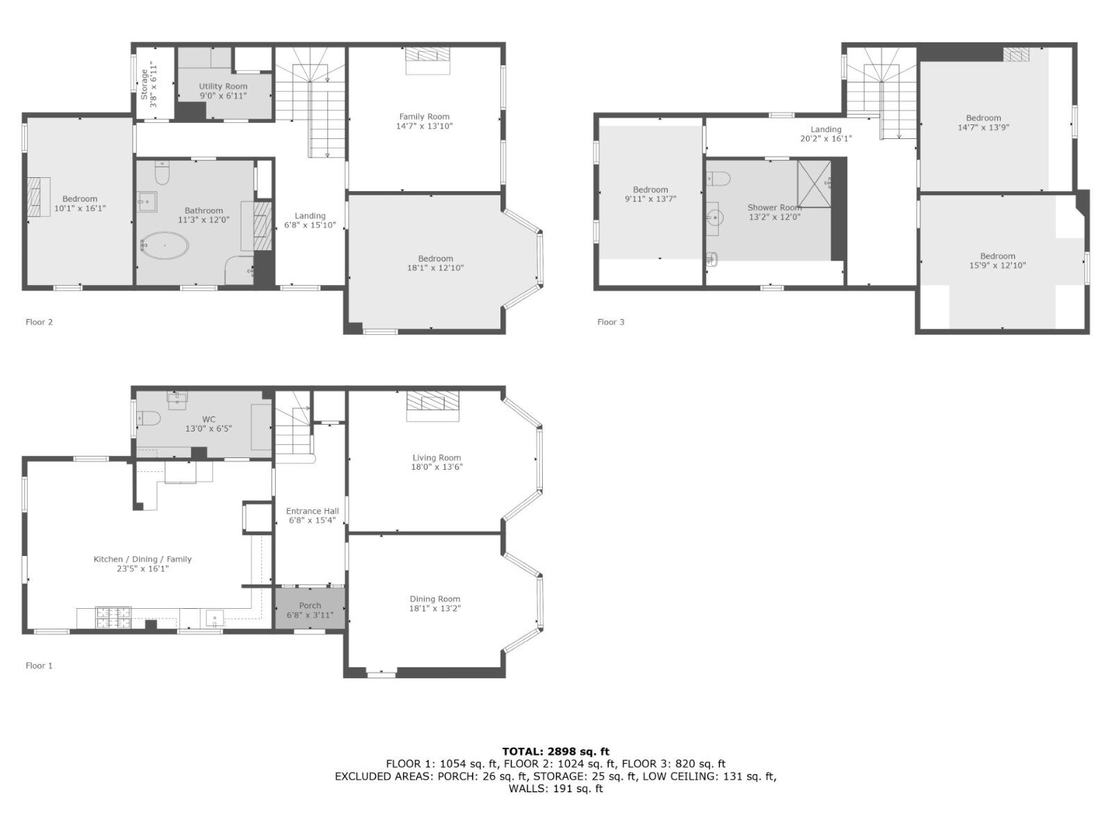 Floorplan of 5 bedroom End Terrace House for sale, Upper Clifton, Bangor, County Down, BT20