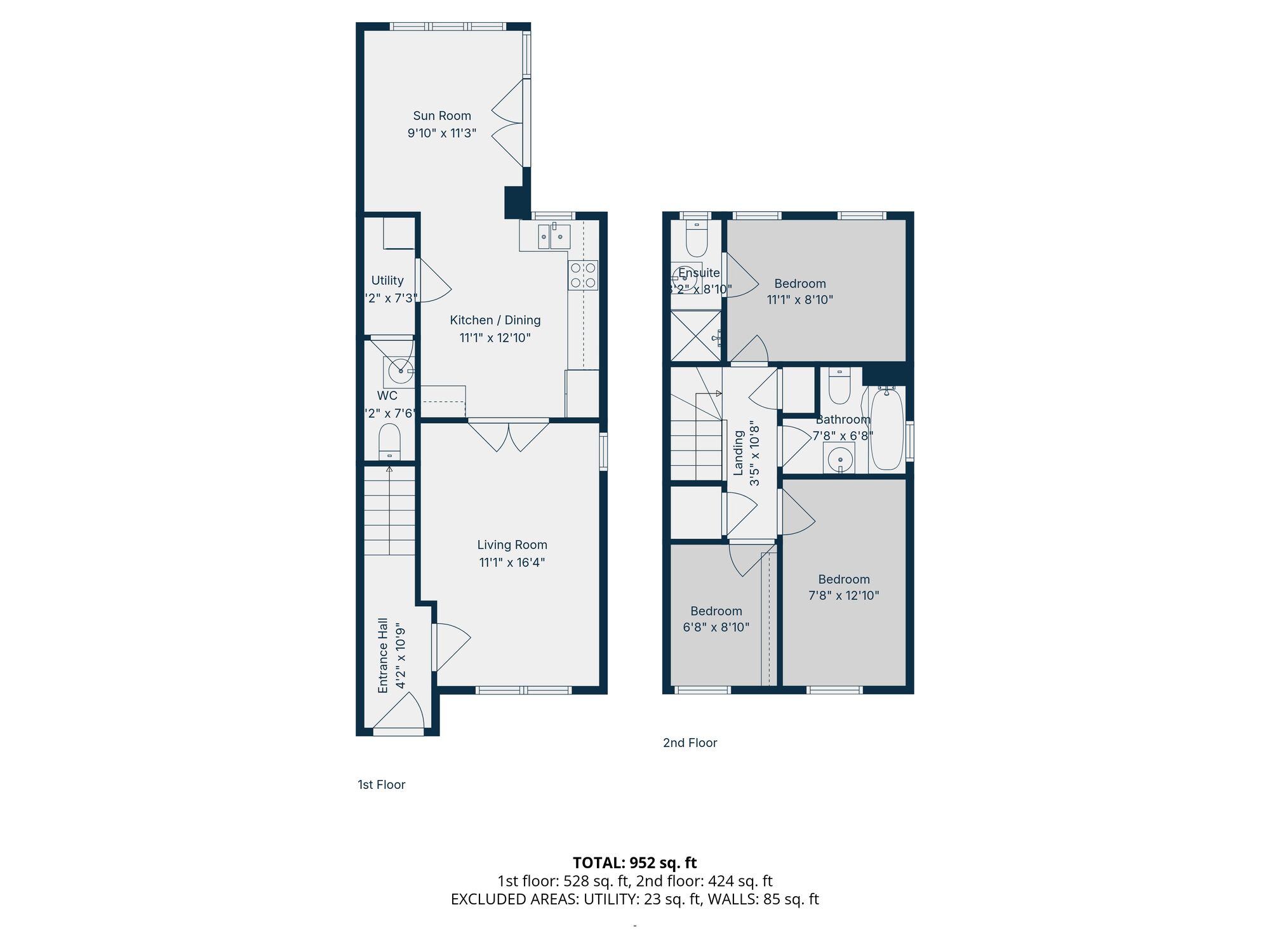 Floorplan of 3 bedroom Semi Detached House for sale, Helens Wood Crescent, Bangor, County Down, BT19