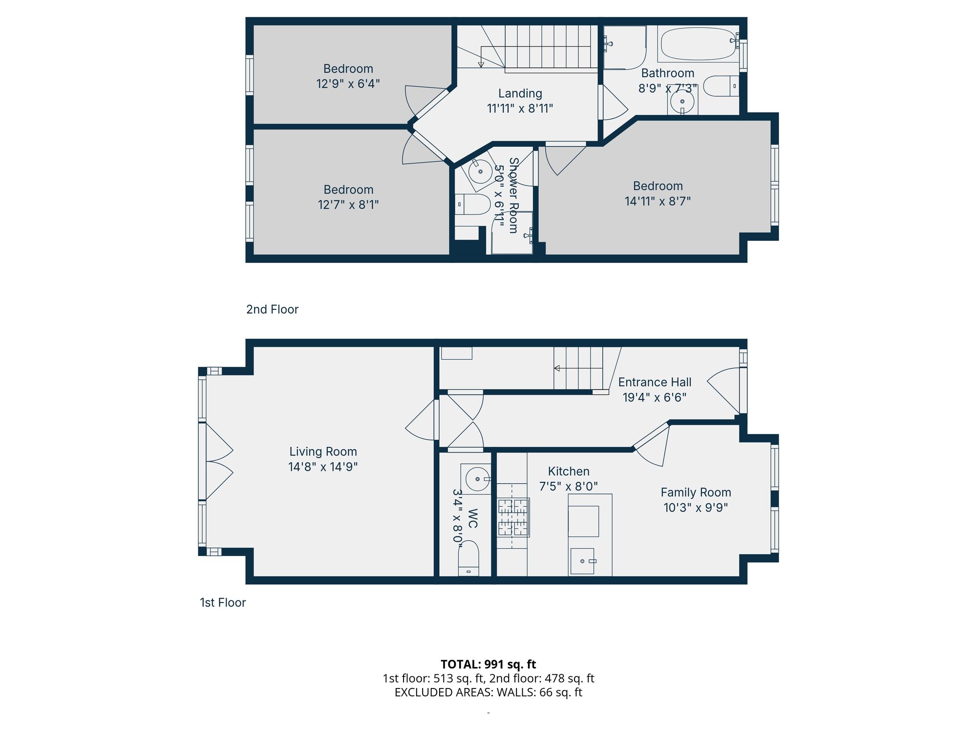Floorplan of 3 bedroom Mid Terrace House for sale, Upritchard Court, Bangor, County Down, BT19