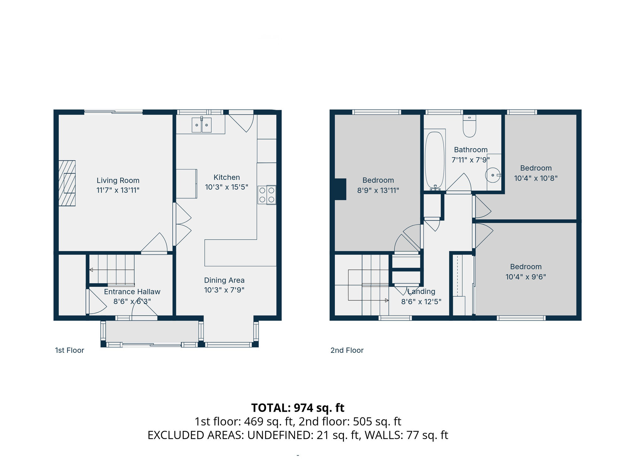 Floorplan of 3 bedroom Mid Terrace House for sale, South Link, Bangor, County Down, BT20