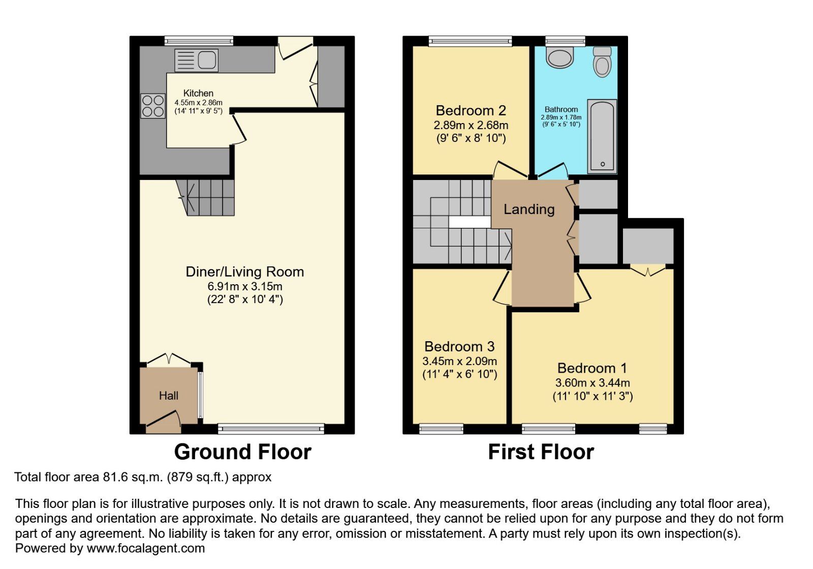 Floorplan of 3 bedroom Mid Terrace House for sale, Bexley Parks, Bangor, County Down, BT19