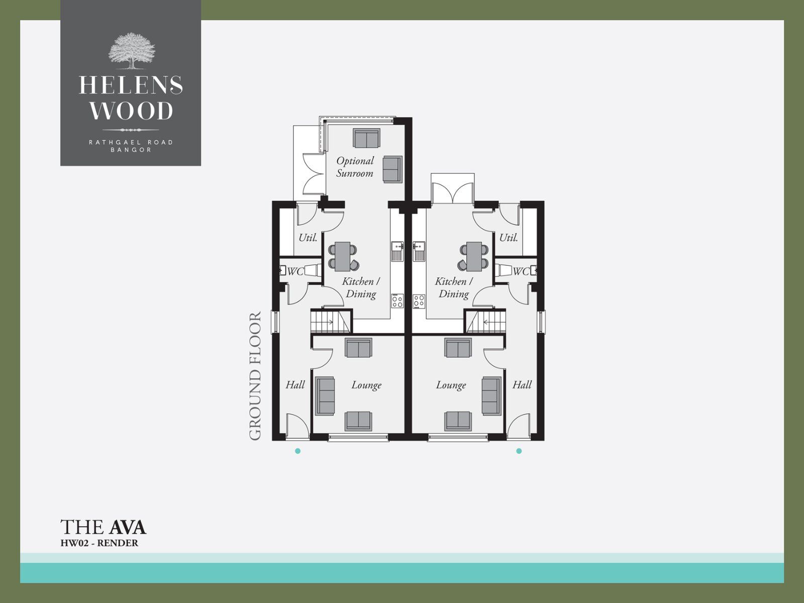 Floorplan of 3 bedroom Semi Detached House for sale, Helens Wood, Rathgael Road, Bangor, BT19