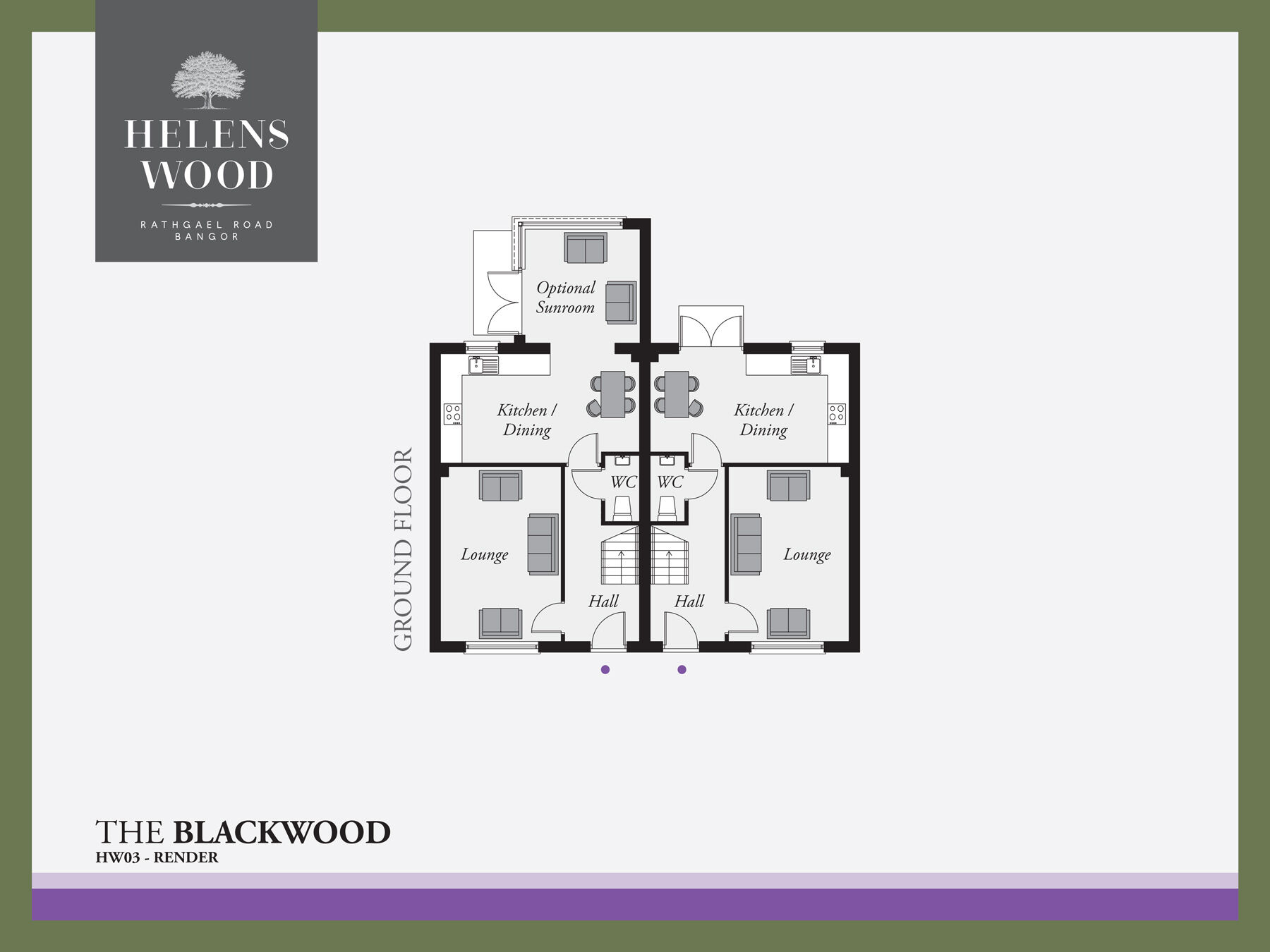 Floorplan of 3 bedroom Semi Detached House for sale, Helens Wood, Rathgael Road, Bangor, BT19