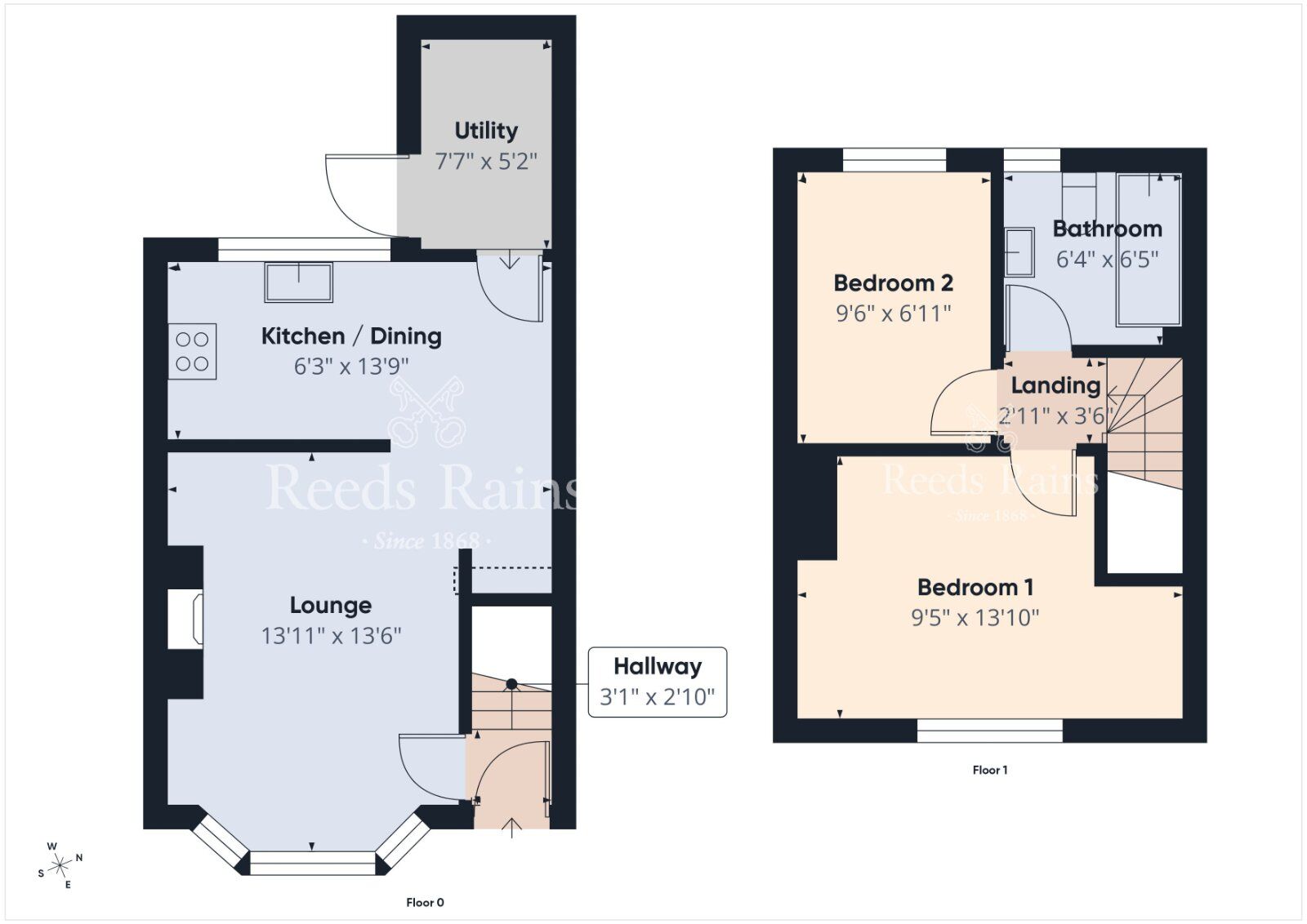 Floorplan of 2 bedroom Mid Terrace House for sale, Grovehill Gardens, Bangor, County Down, BT20