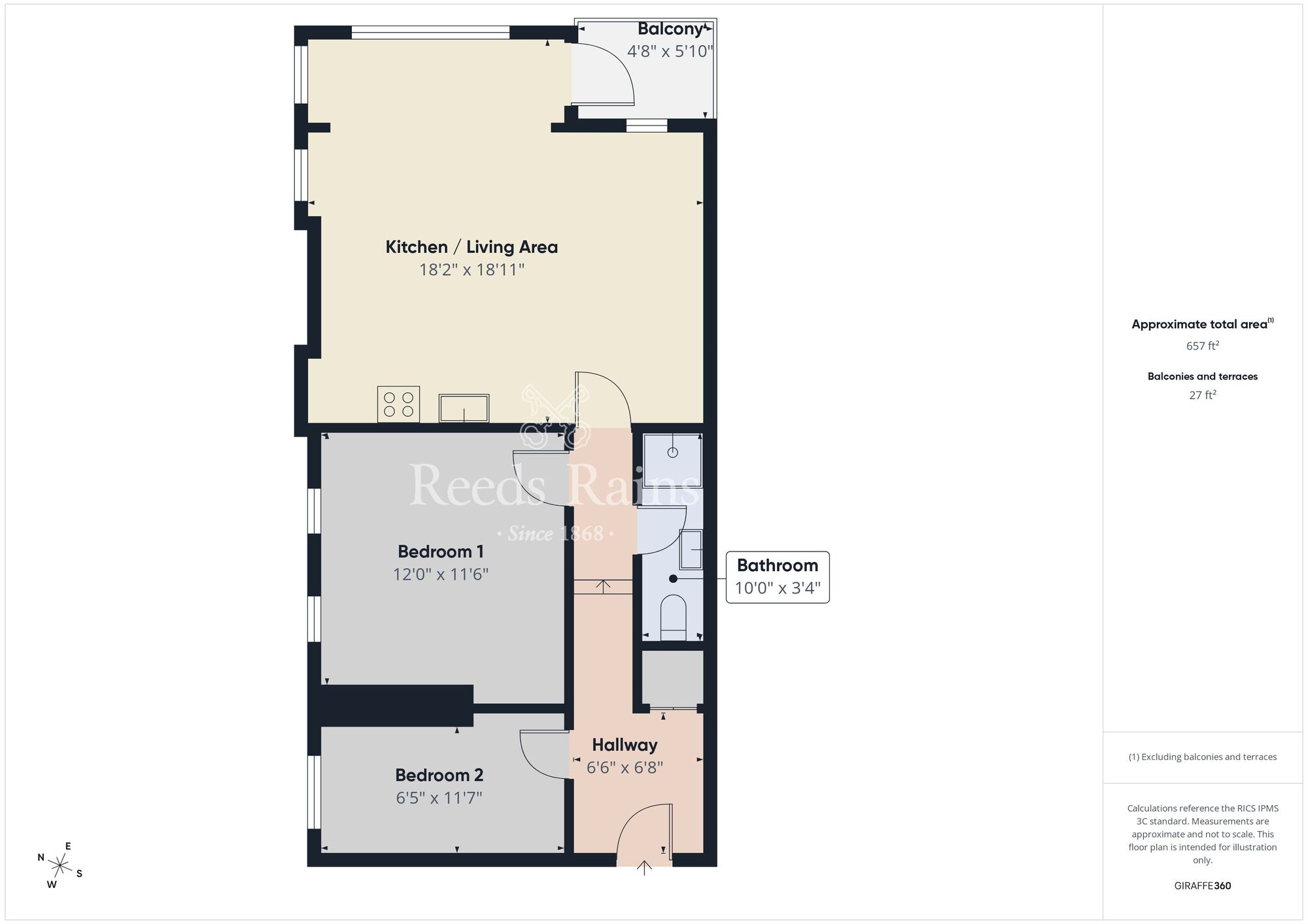 Floorplan of 2 bedroom Flat for sale, Princetown Park, Bangor, County Down, BT20