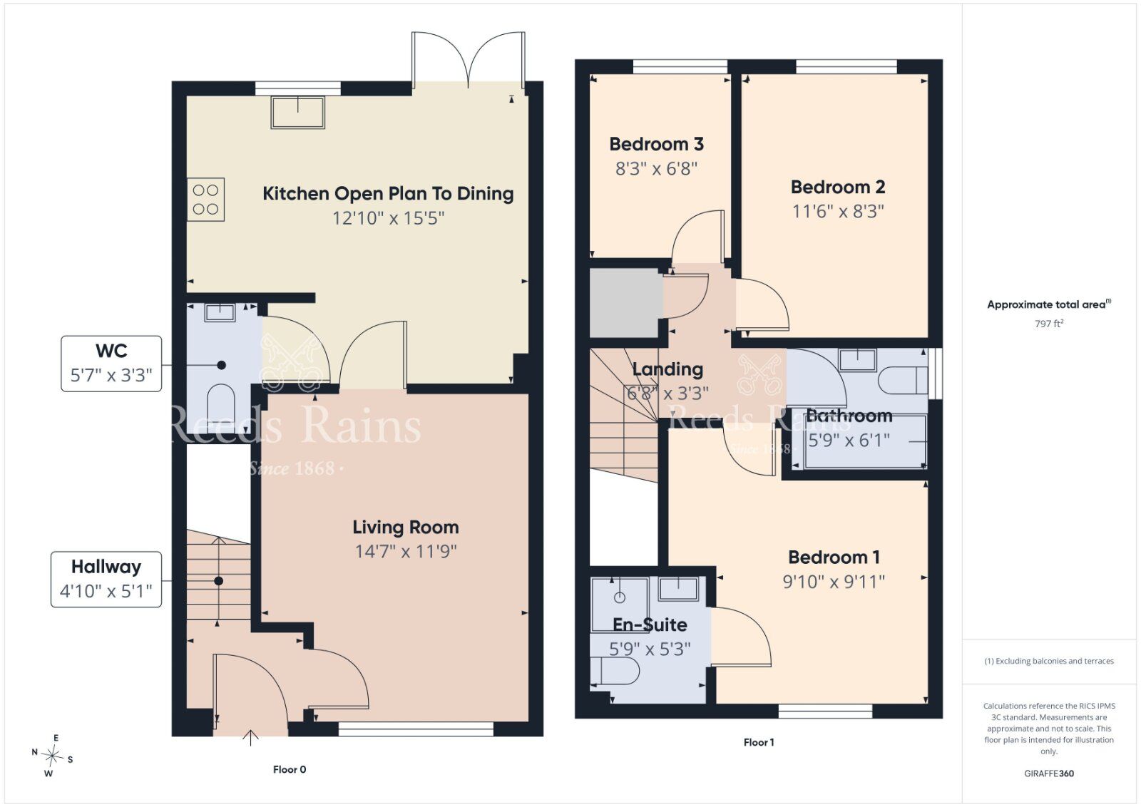 Floorplan of 3 bedroom End Terrace House for sale, Abbington Manor, Bangor, County Down, BT19