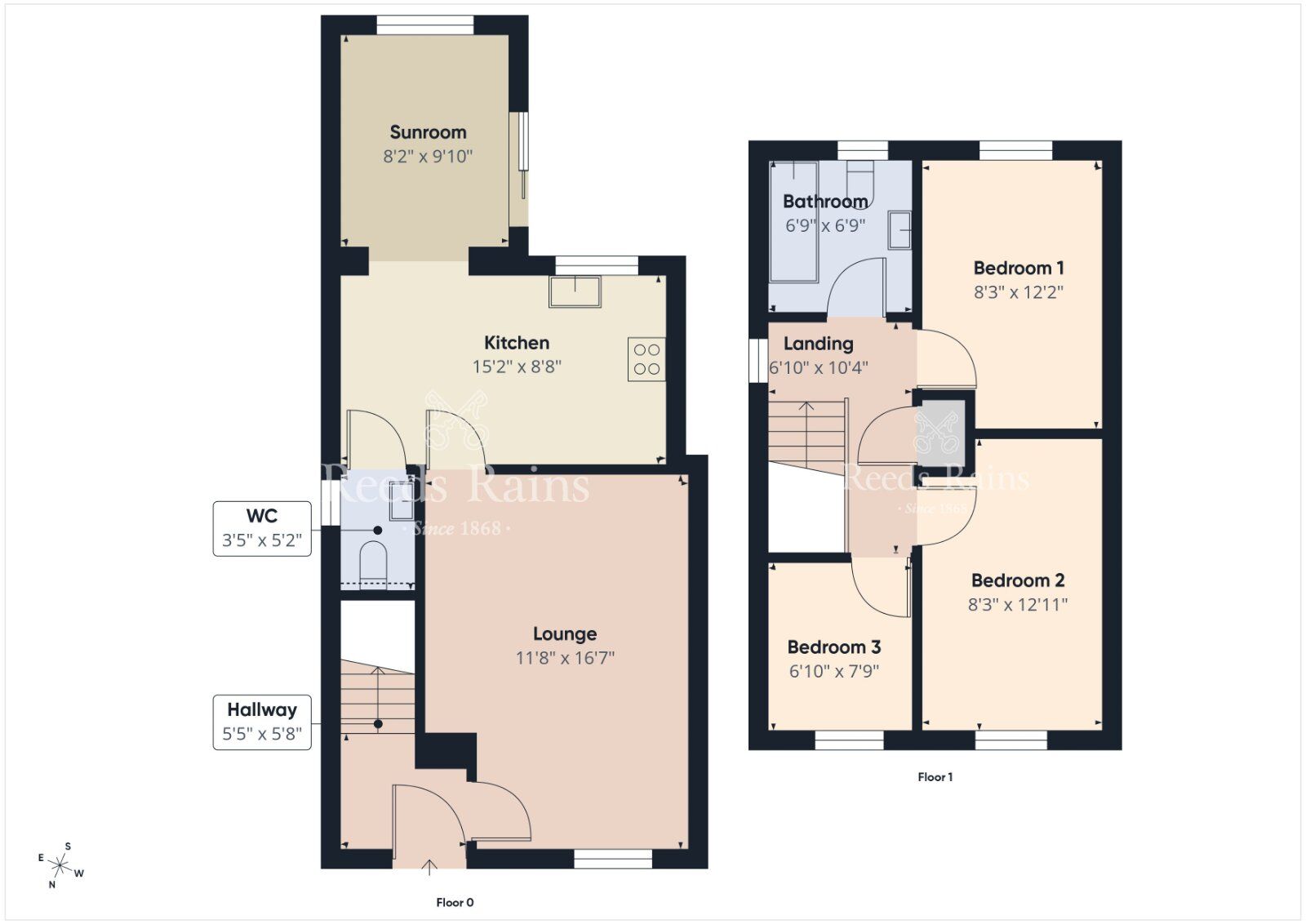 Floorplan of 3 bedroom End Terrace House for sale, Linen Crescent, Bangor, County Down, BT19