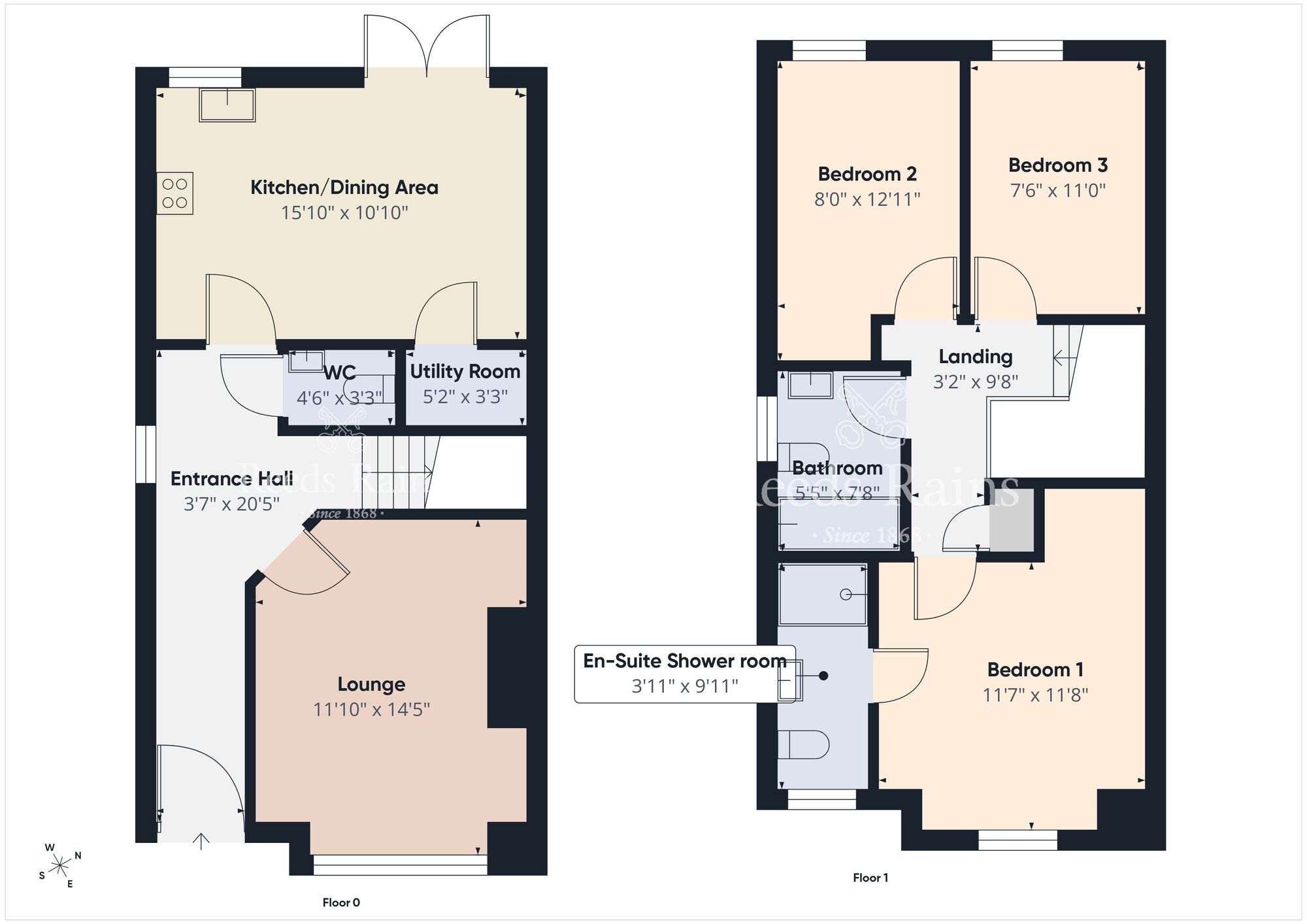 Floorplan of 3 bedroom Semi Detached House for sale, Lynn Hall Grove, Bangor, County Down, BT19