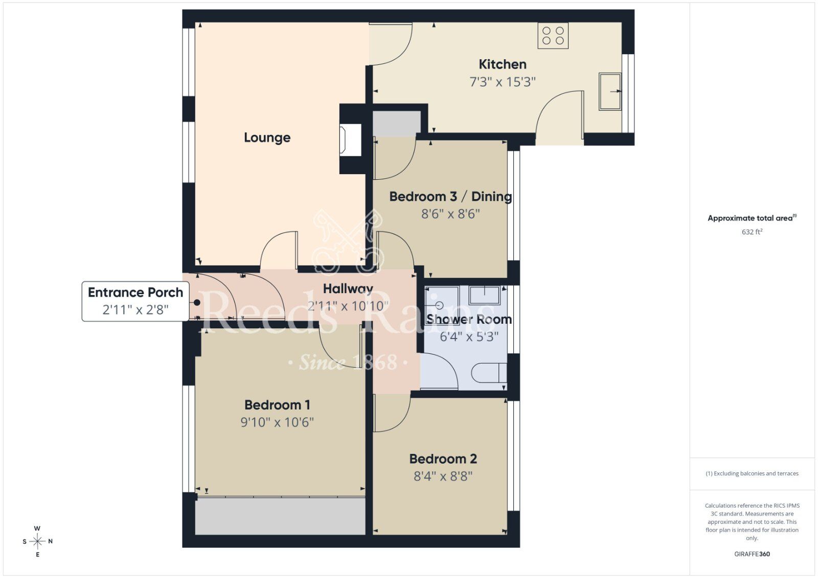 Floorplan of 2 bedroom Semi Detached Bungalow for sale, Cootehall Park, Crawfordsburn, County Down, BT19