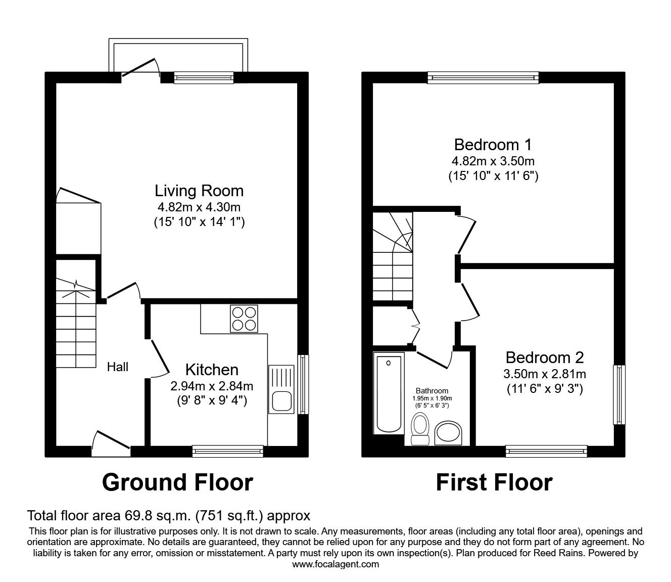 Floorplan of 2 bedroom  Flat to rent, Litcham Close, Manchester, Greater Manchester, M1