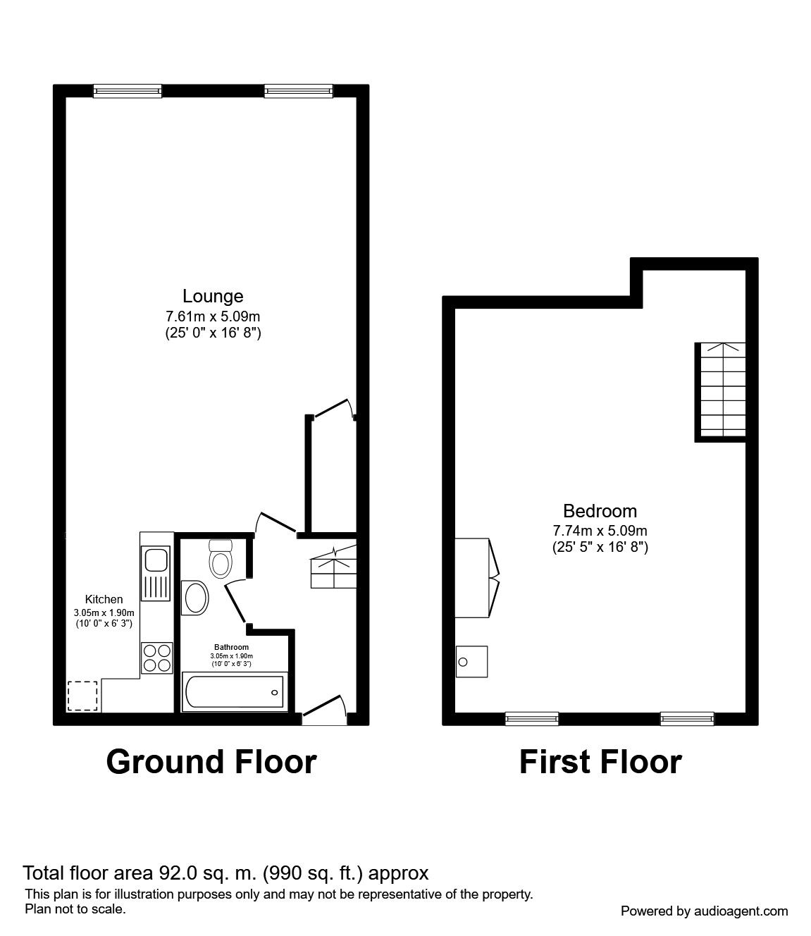 Floorplan of 1 bedroom  Flat to rent, Wellfield Terrace, Todmorden, Lancashire, OL14