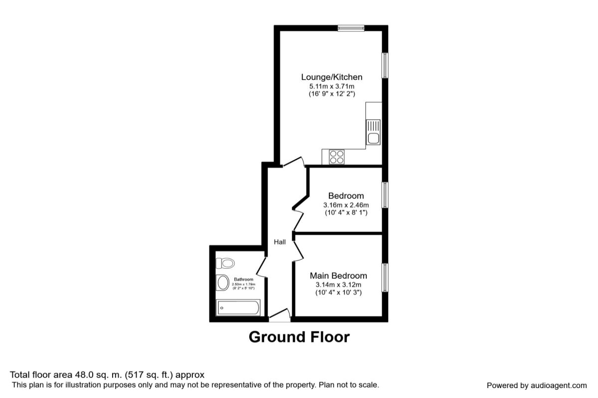 Floorplan of 2 bedroom Flat to rent, Quay Road, Bridlington, North Humberside, YO16