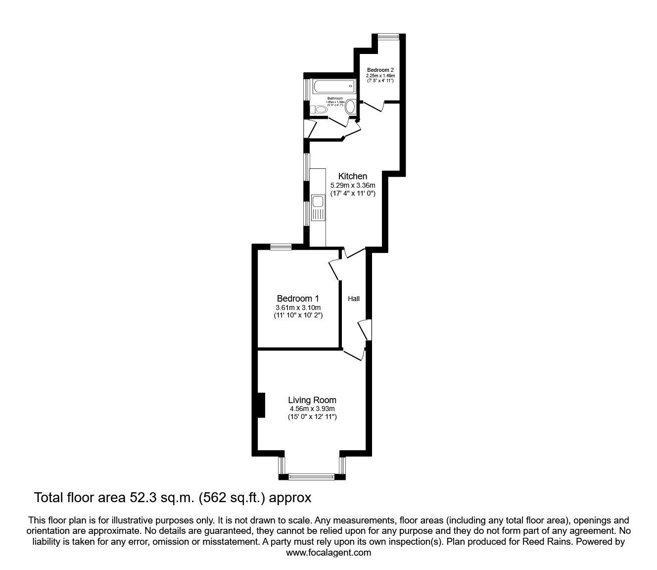 Floorplan of 1 bedroom  Flat to rent, Windsor Crescent, Bridlington, North Humberside, YO15