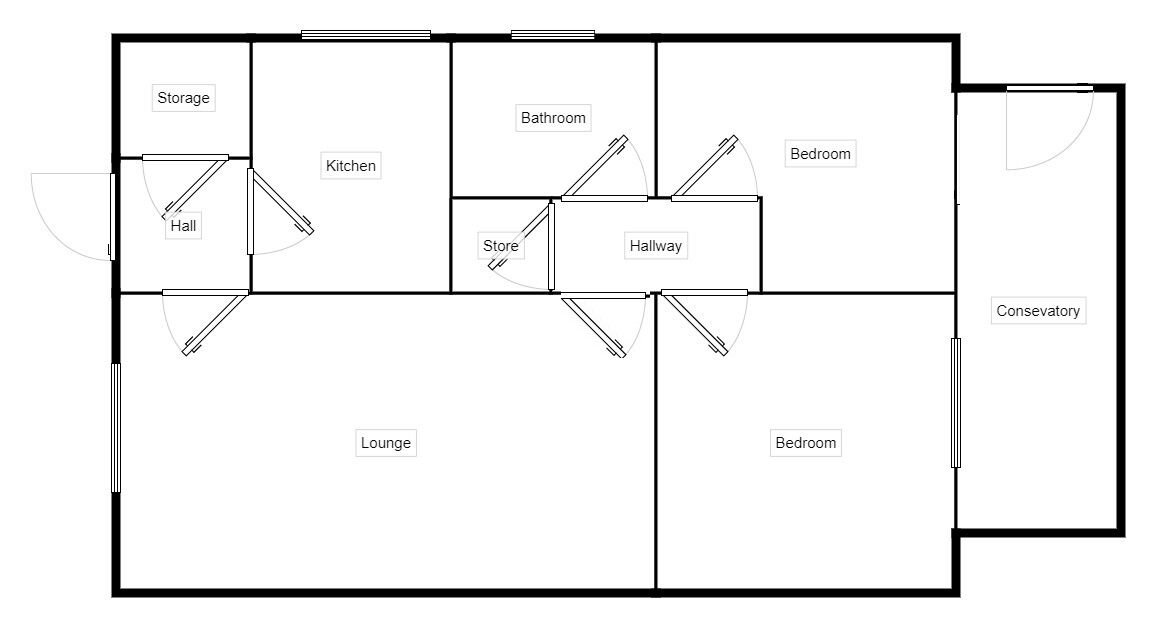 Floorplan of 2 bedroom Semi Detached Bungalow for sale, Chatsworth Close, Bridlington, East Yorkshire, YO16