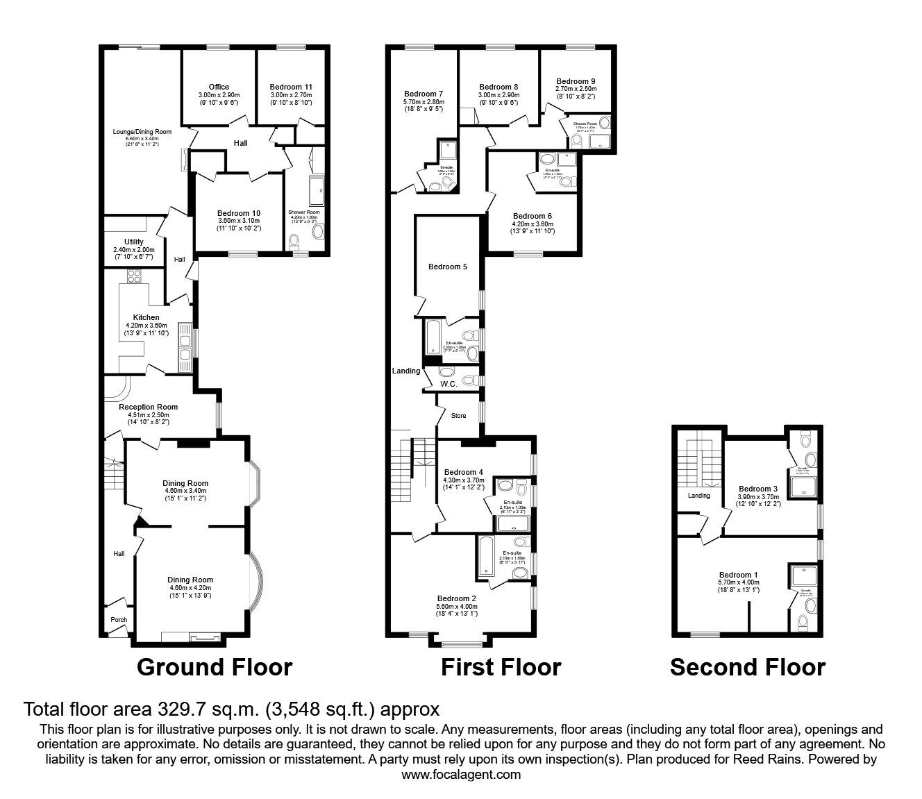 Floorplan of 11 bedroom Semi Detached House for sale, Cardigan Road, Bridlington, East Yorkshire, YO15