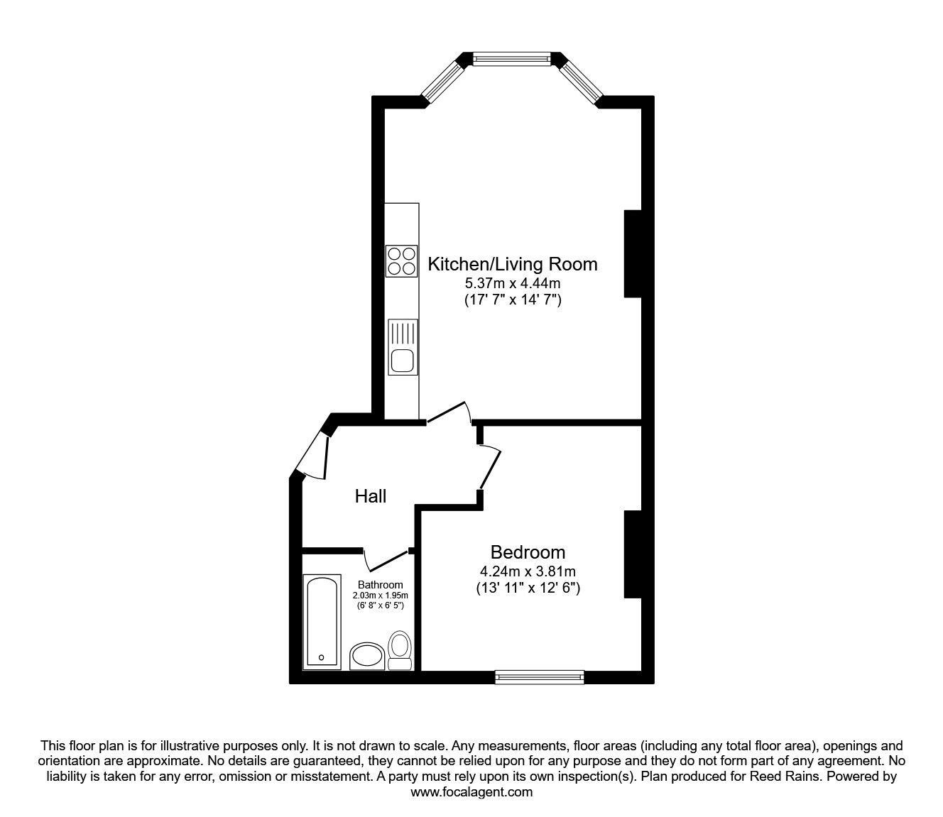 Floorplan of 1 bedroom  Flat to rent, Wellington Road, Bridlington, East Riding of Yorkshi, YO15